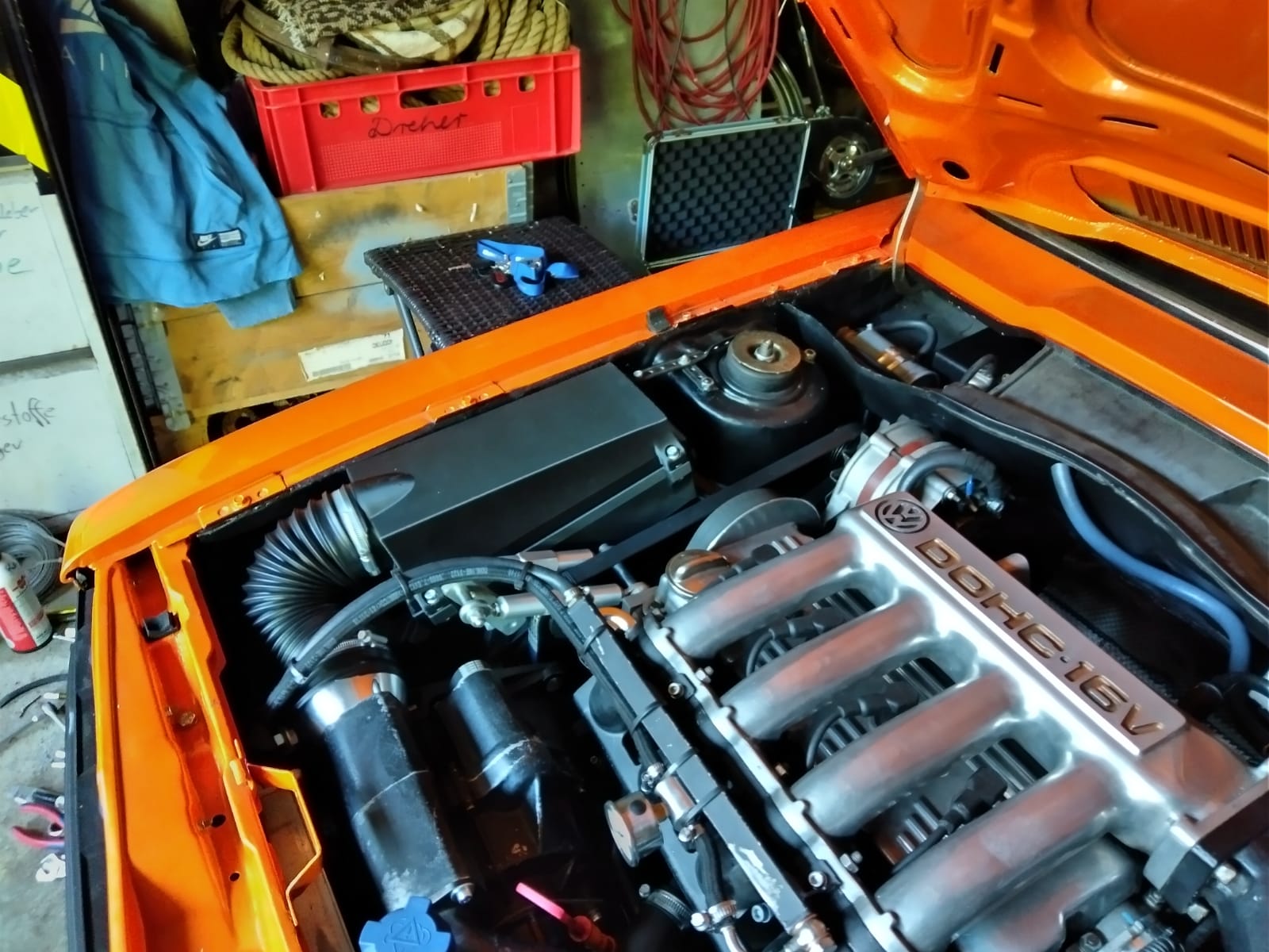 Luftfilterkasten Oberteil mit 89 mm Anschluss und Unterteil für Golf I oder Scirocco mit G60 Motor