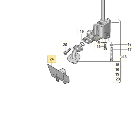 Ölhobel für die Ölpumpen original G60 Ölpumpen Ölhobel Schwallsperre Teilenummer : 051 103 623