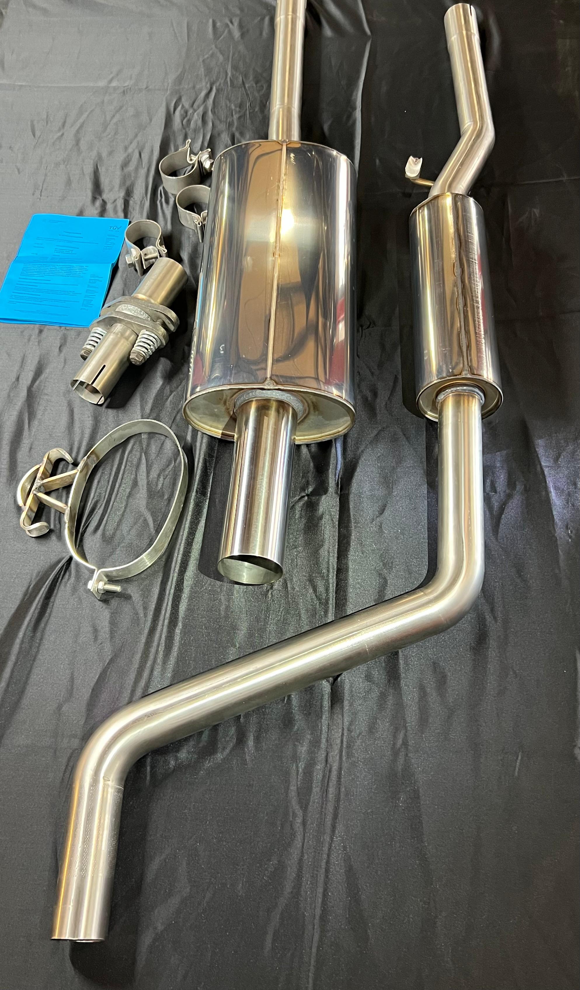 Auspuffanlage für Polo G40 ab Kat Gruppe N mit 50mm Durchmesser mit 70mm geradem Endrohr 200mm lang