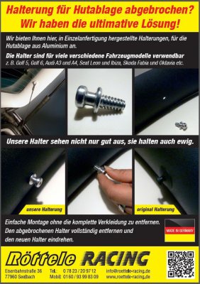 Des supports de plage en alu Golf 5, Golf 6, Audi A3 auch Sportback 8PA und A4, Seat Leon und Ibiza