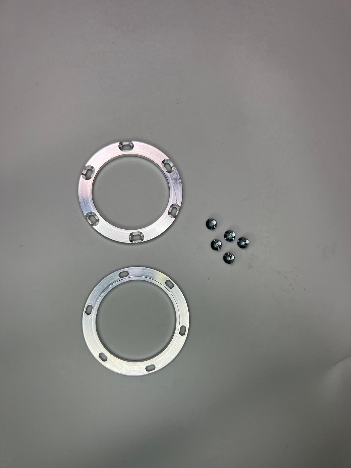 Einbau der Verschlussplatten mit Material der Verdränger Wellendichtringe