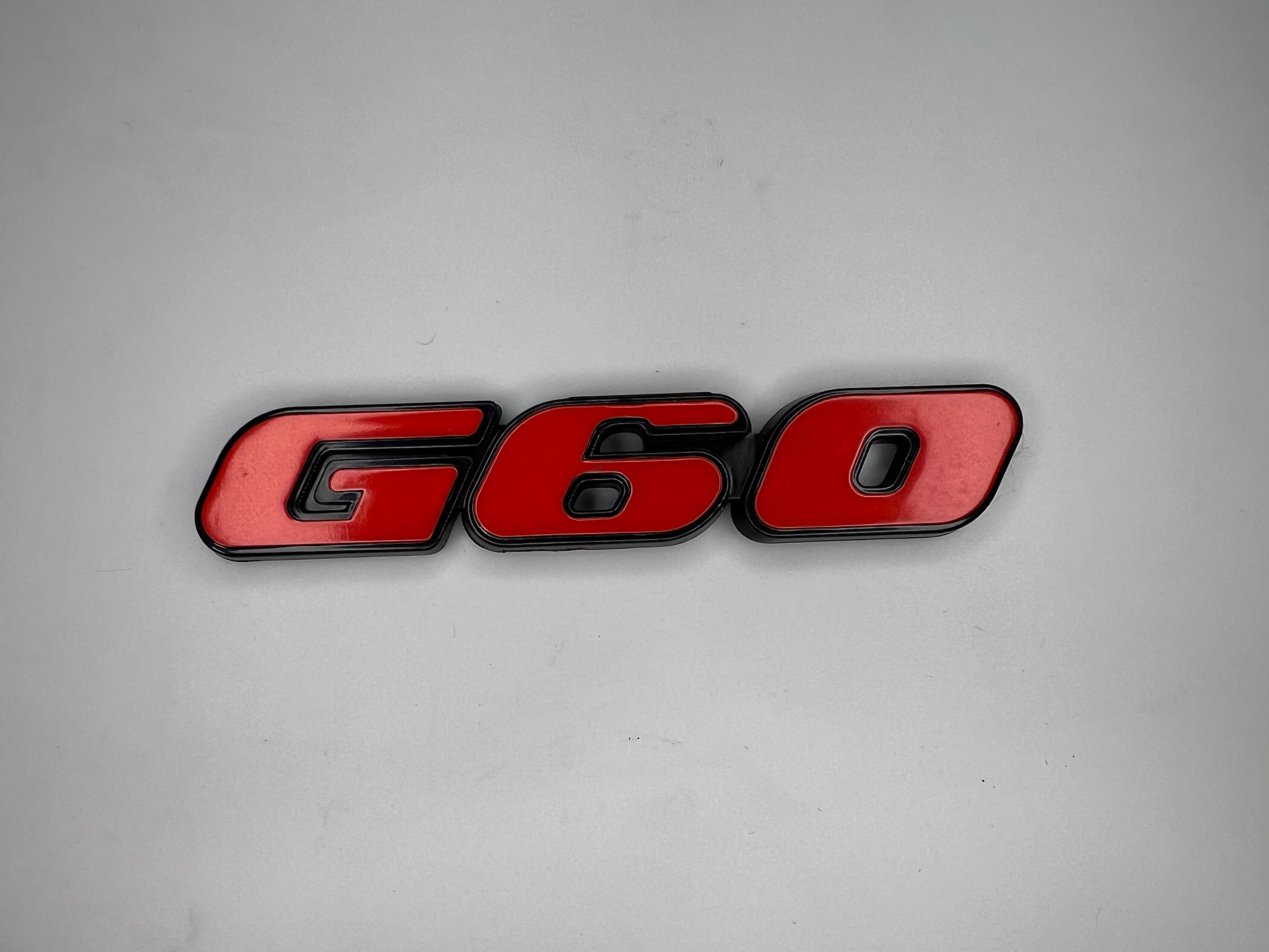 Emblem G60 Rot und Schwarz aus Kunststoff für Golf Corrado und Passat zum Aufkleben