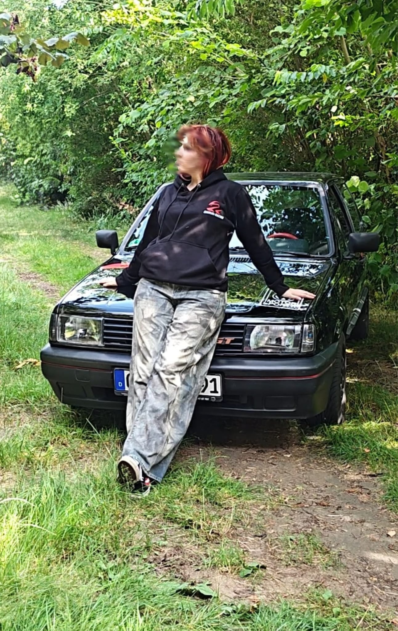 Pullover mit Röttele-Racing Werbung