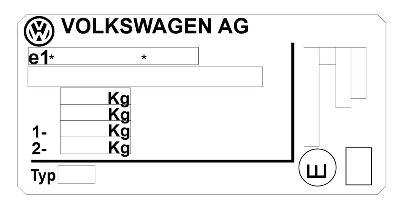 Typenschild für den Motorraum für Volkswagen Modelle