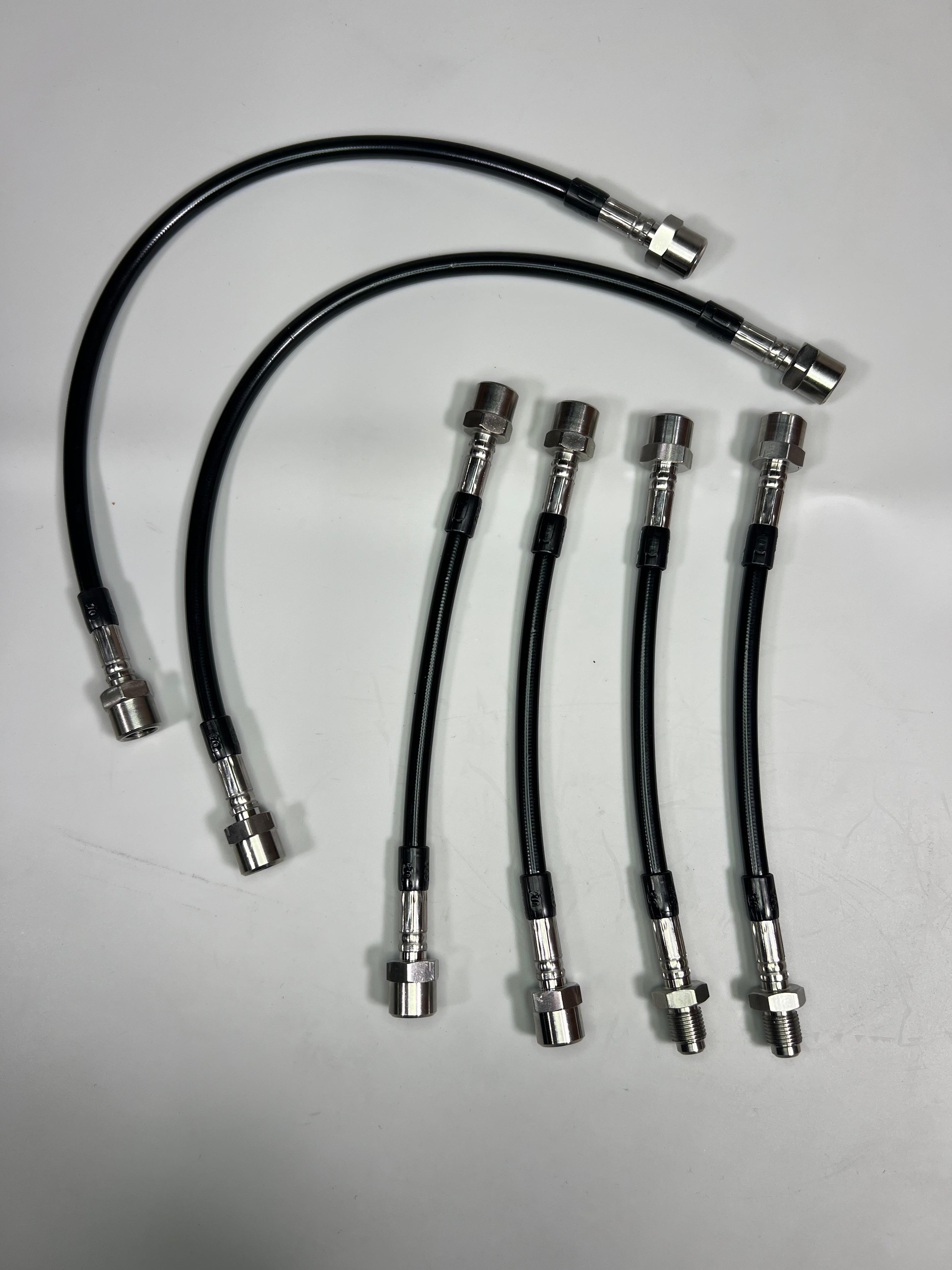 Bremsschlauchsatz für VW Golf II Corrado G60 vorne und hinten Stahlflexleitung Farbe schwarz