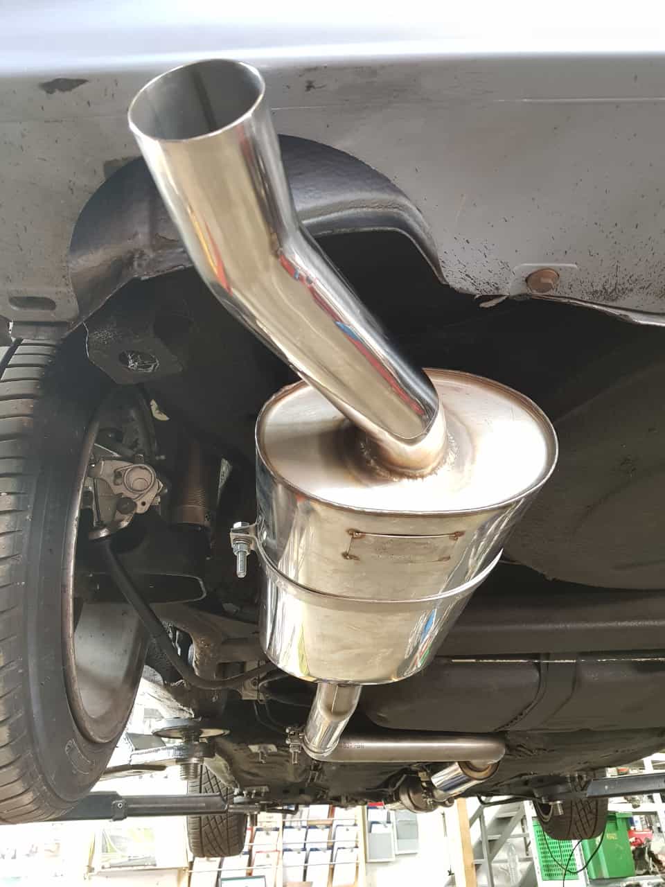 Auspuffanlage für Polo G40 ab Kat Gruppe N mit 55mm Durchmesser mit 55mm S Rohr zum selbst anschweiß
