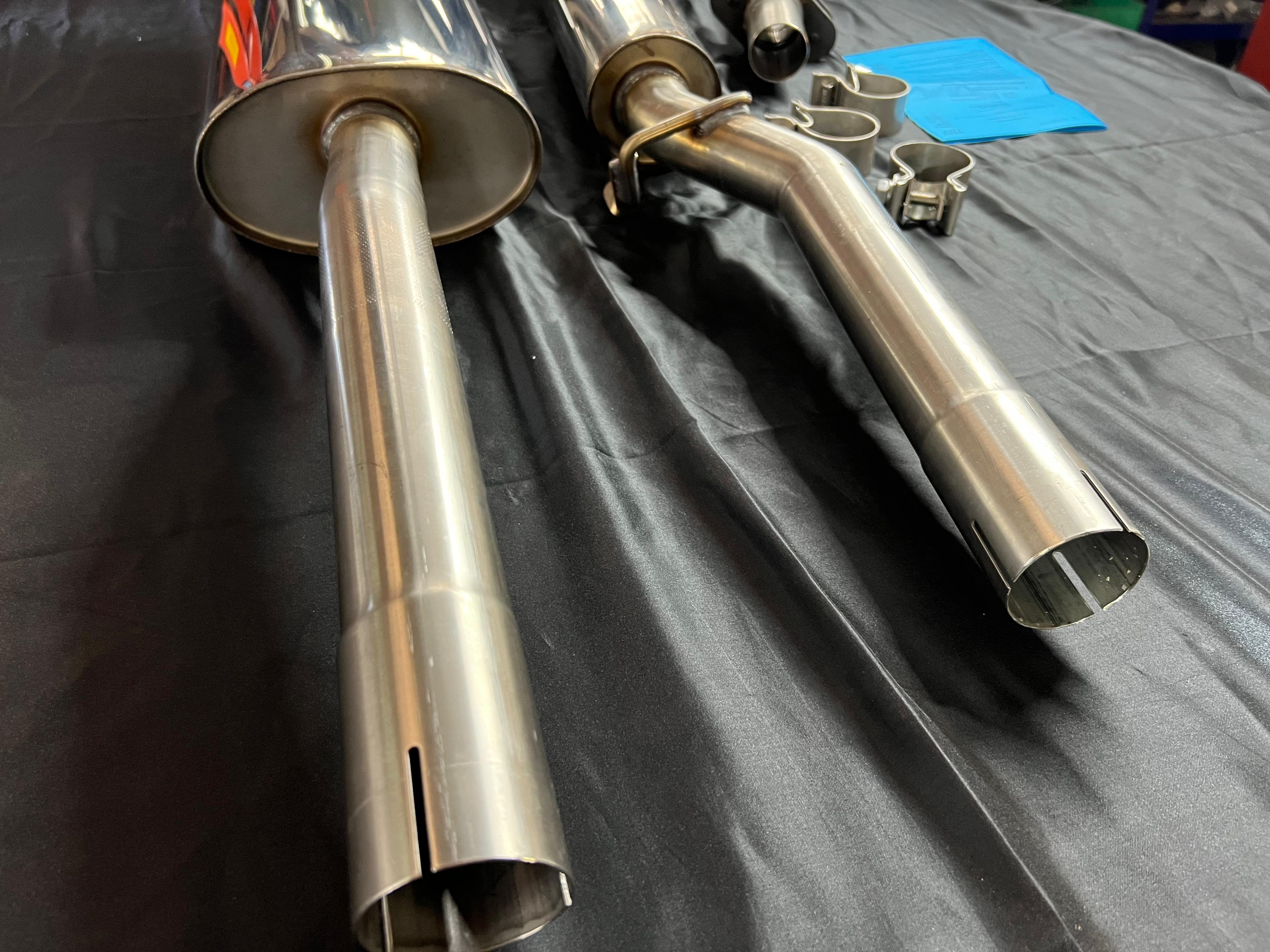 Auspuffanlage für Polo G40 ab Kat Gruppe N mit 50mm Durchmesser mit 70mm geradem Endrohr 200mm lang