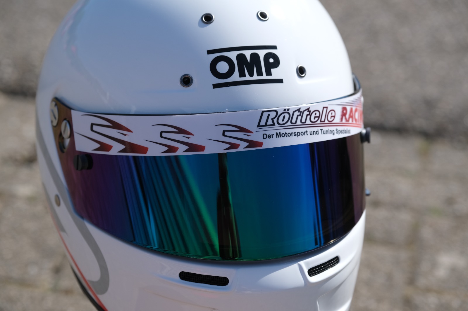 Aufkleber Röttele-Racing für das Helm Visier