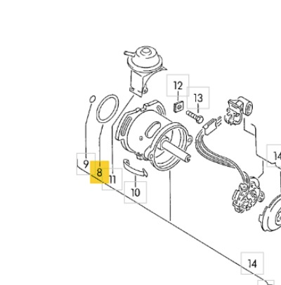 O-Ring Zündverteiler Polo G40 mit der Original Teilenummer 030 905 224 mit den Maßen 42x4,5