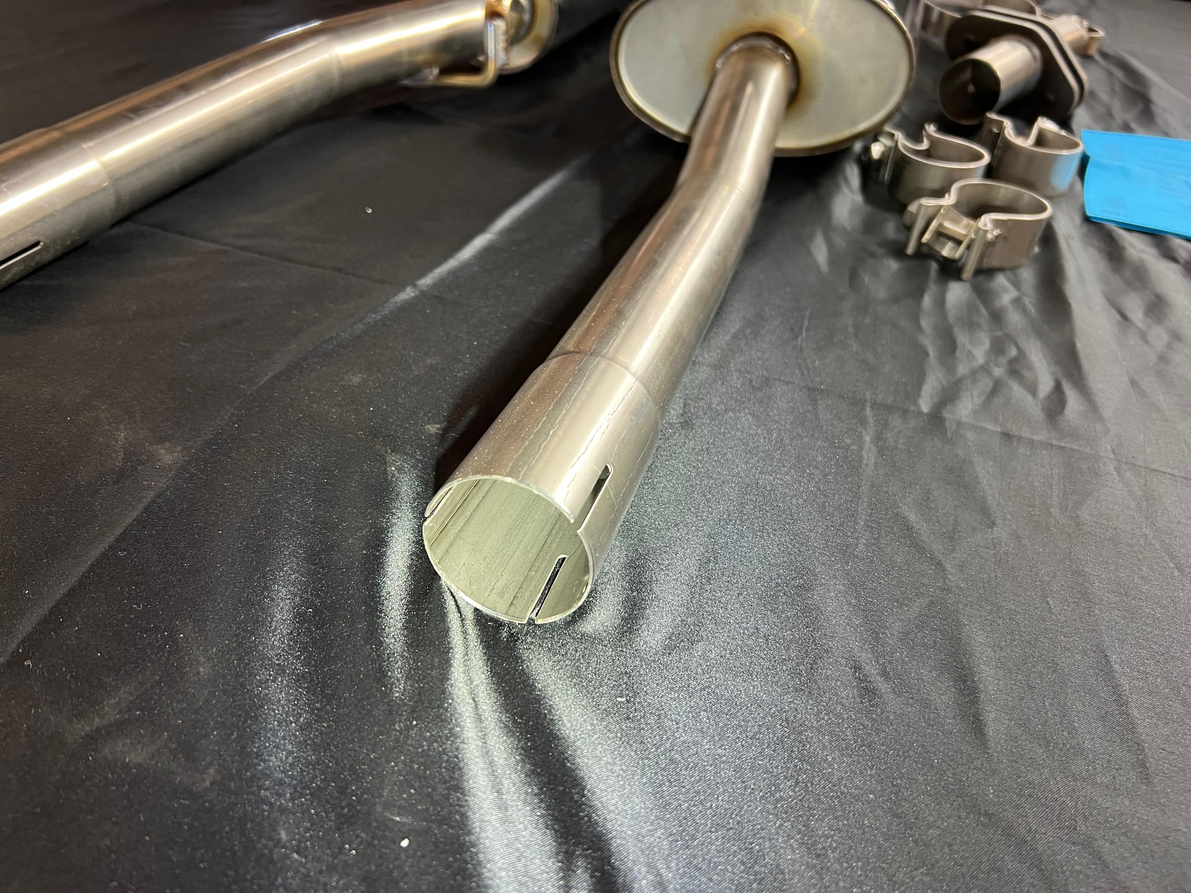 Auspuffanlage für Polo G40 ab Kat Gruppe N mit 50mm Durchmesser mit 70mm geradem Endrohr 200mm lang