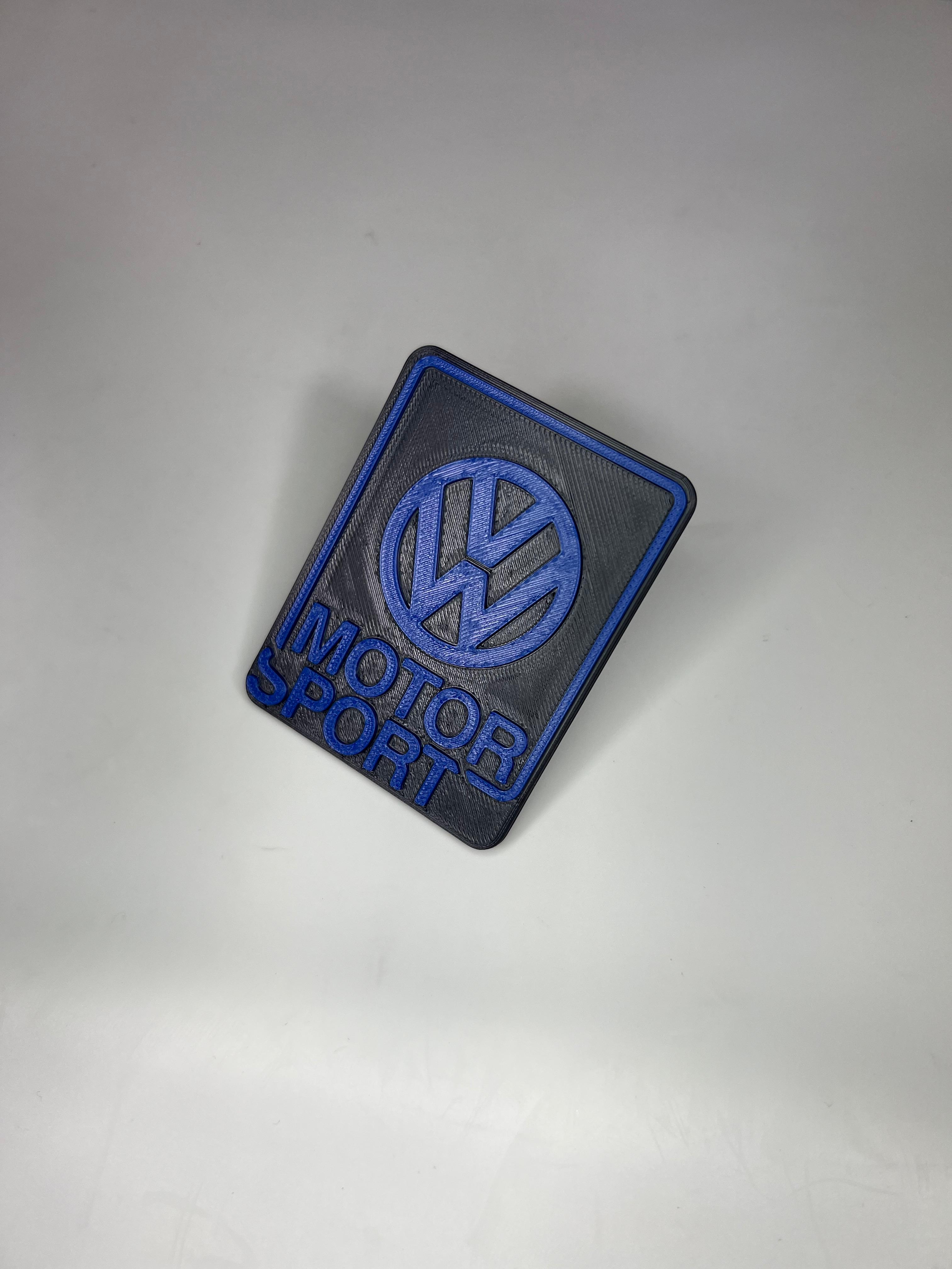 Kühlergrill Emblem VW-Motorsport Limited Edition Kunststoff die Farbe ist schwarz und blau
