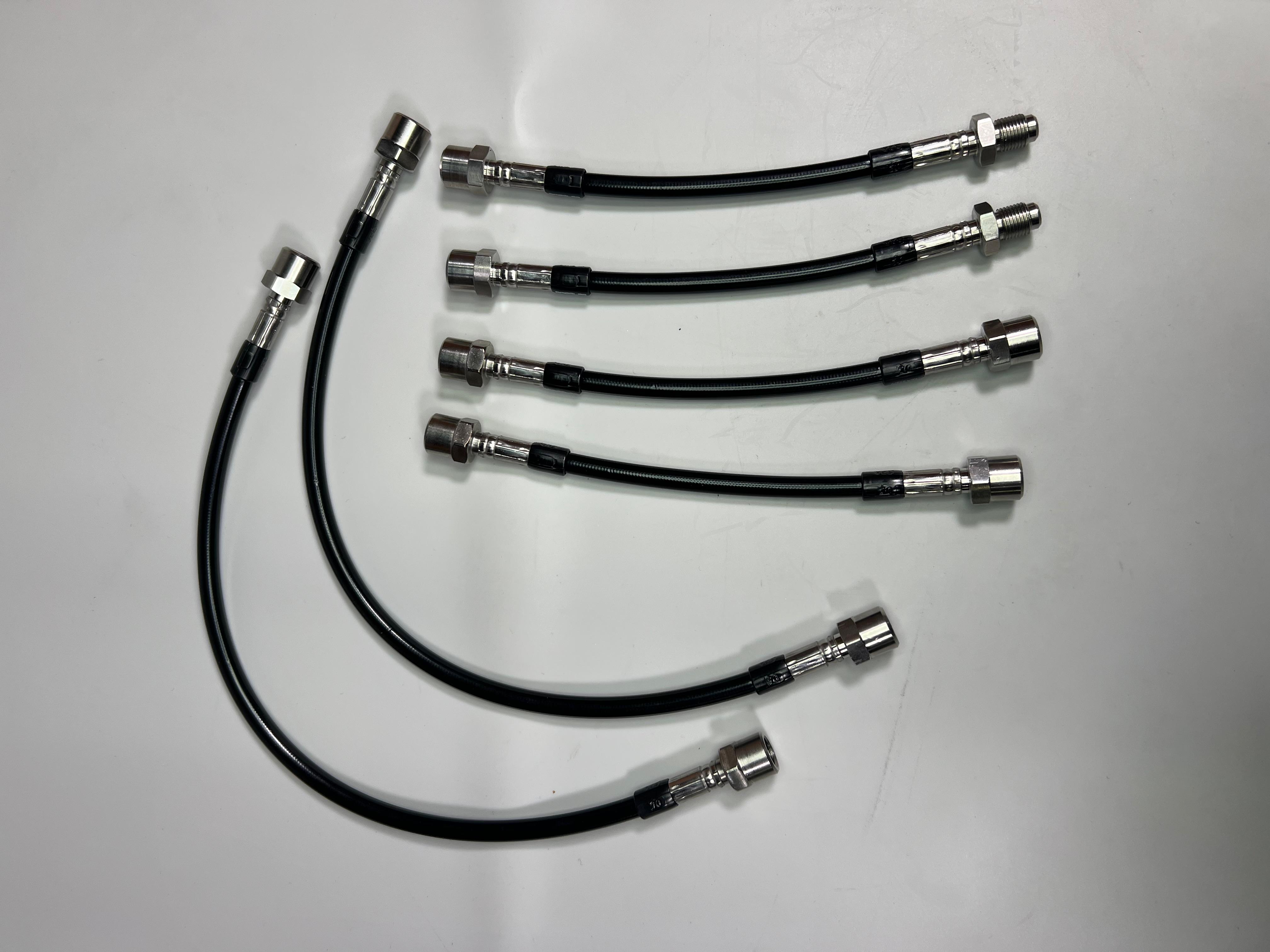 Bremsschlauchsatz für VW Golf II Corrado G60 vorne und hinten Stahlflexleitung Farbe schwarz
