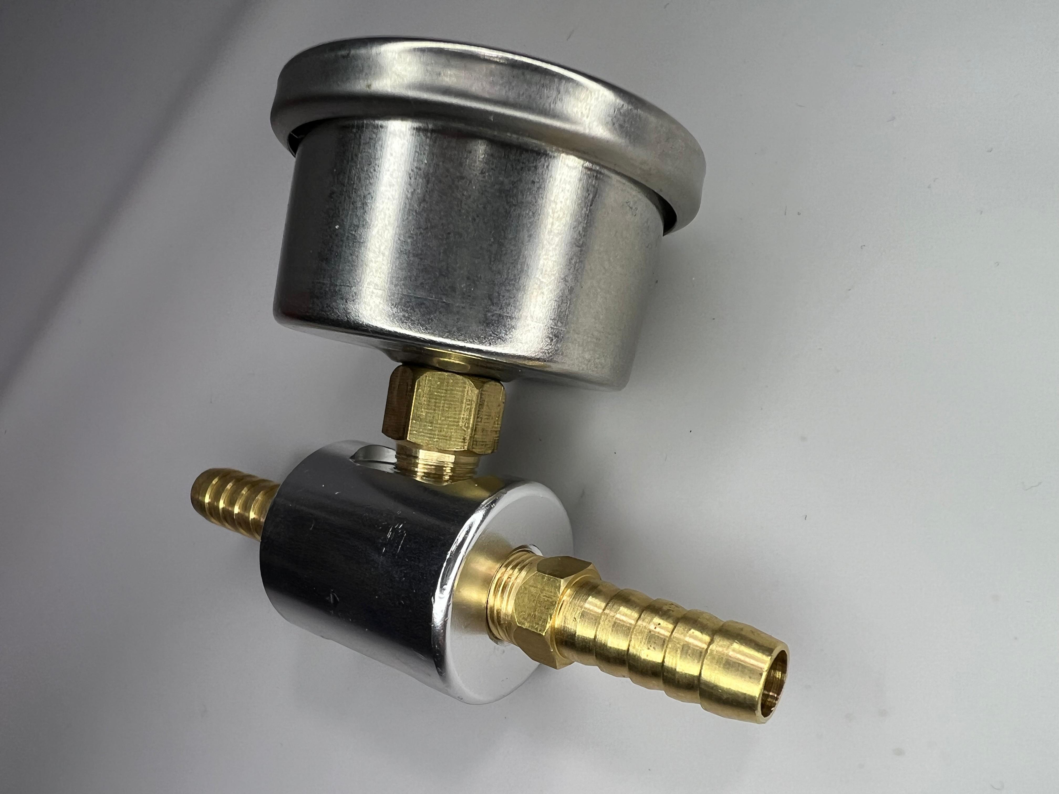 Kraftstoff Druckanzeige von 0 bis 8/11 bar mit passendem Adapter