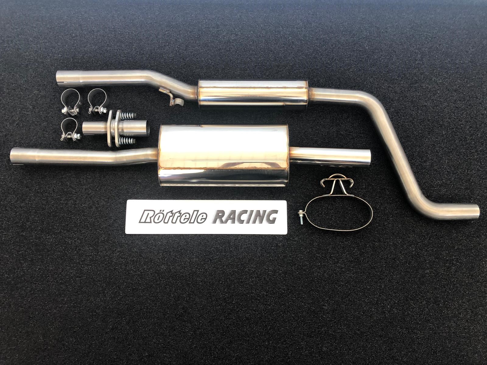 Auspuffanlage für Polo G40 ab Kat Gruppe N mit 55mm Durchmesser mit 63mm geradem Endrohr
