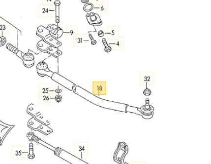 Spurstange Links Polo G40 original Teilenummer : 871 419 801 B