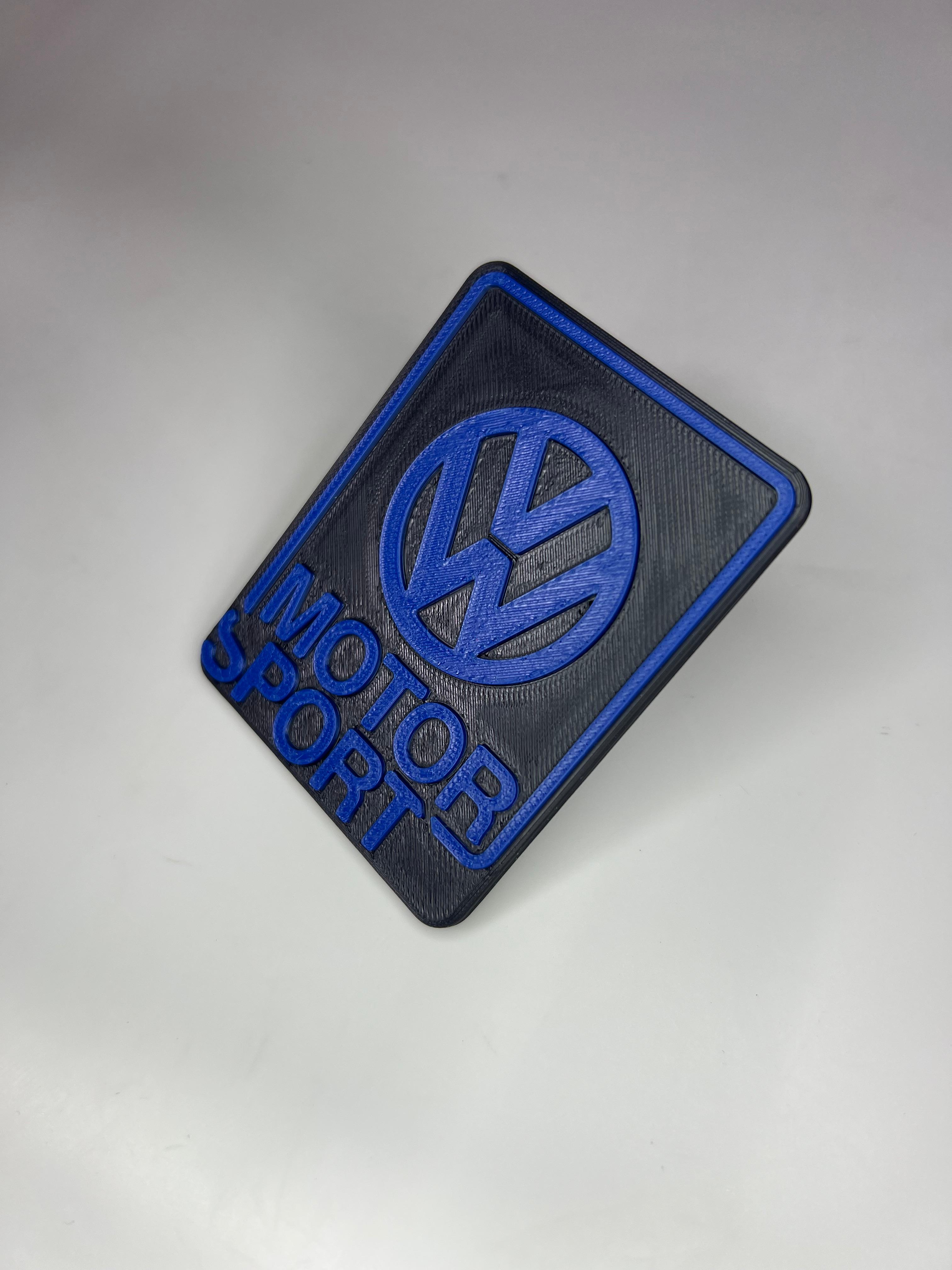 Kühlergrill Emblem VW-Motorsport Limited Edition Kunststoff die Farbe ist schwarz und blau