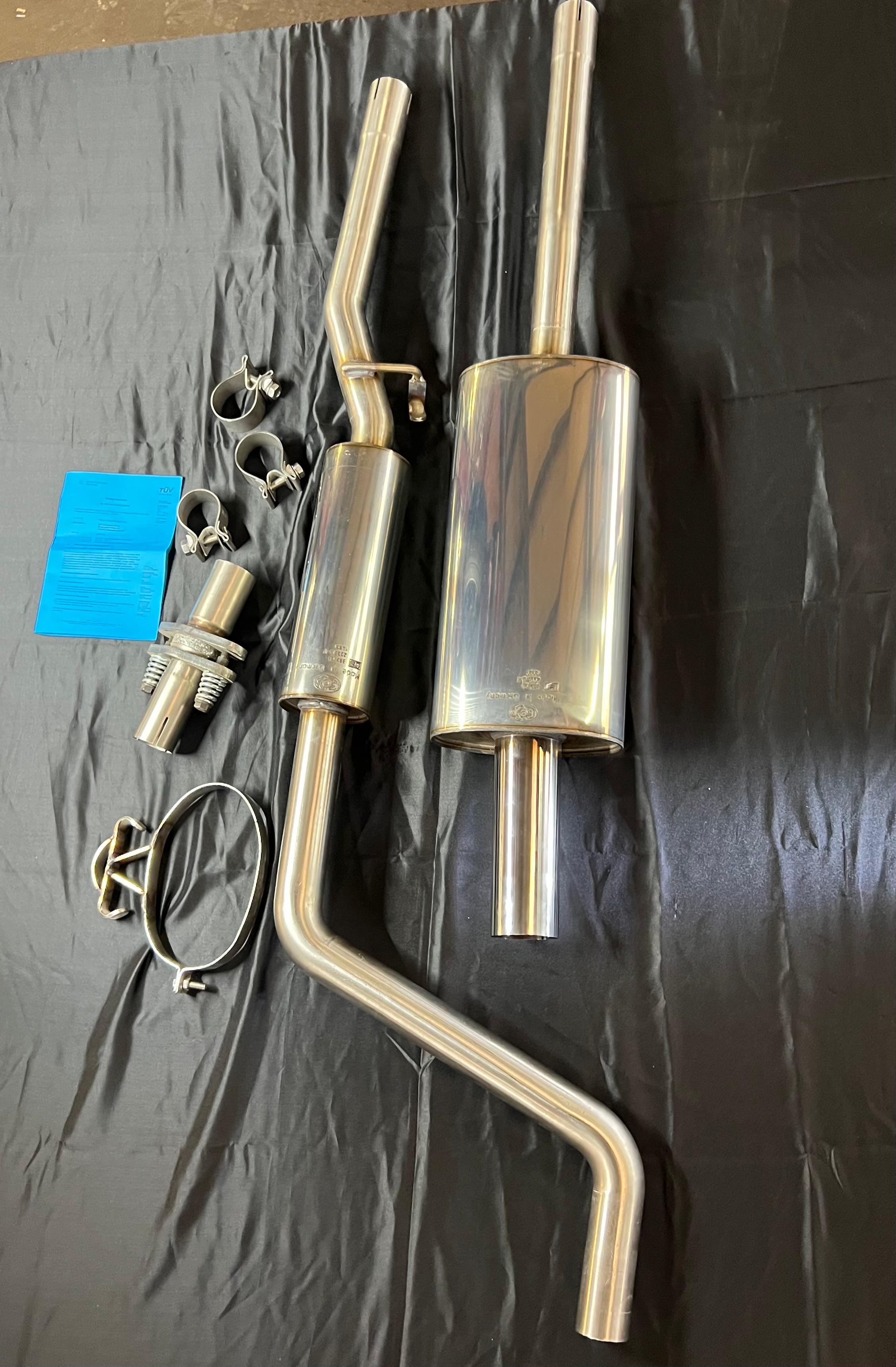 Auspuffanlage für Polo G40 ab Kat Gruppe N mit 50mm Durchmesser mit 70mm geradem Endrohr 200mm lang