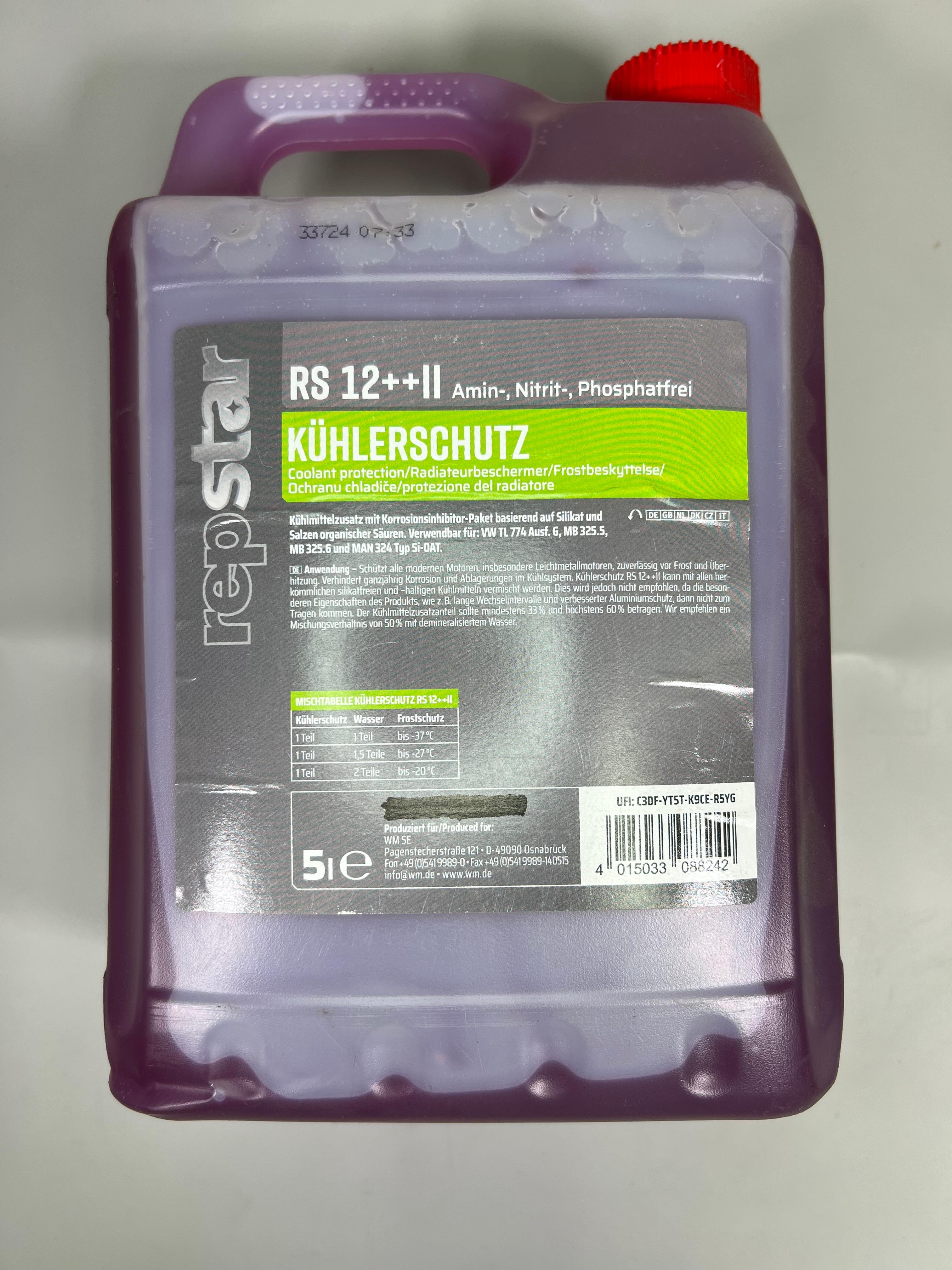 Kühlerschutz Kühlmittel RS12++  Hersteller REPSTAR Farbe Rot Violett oder Blau