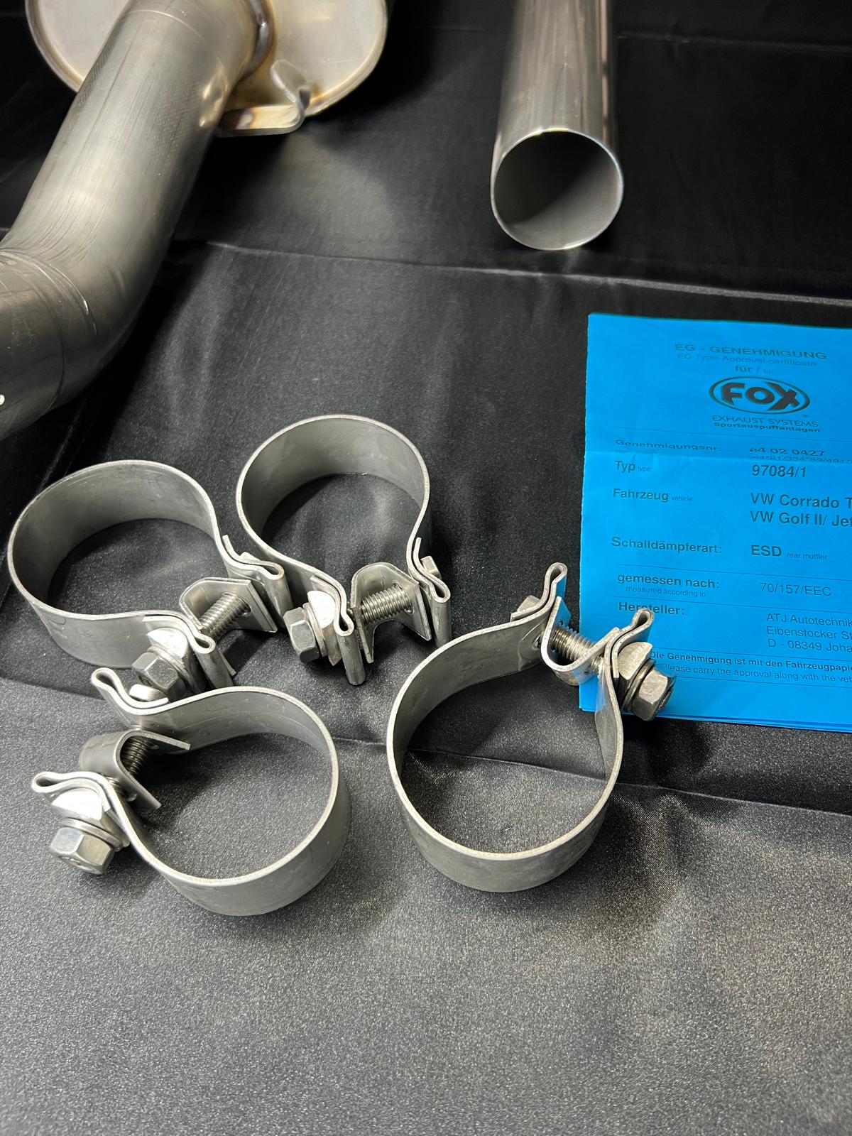 Auspuffanlage für Corrado G60 Gruppe A ab Kat mit 63,5mm von Fox