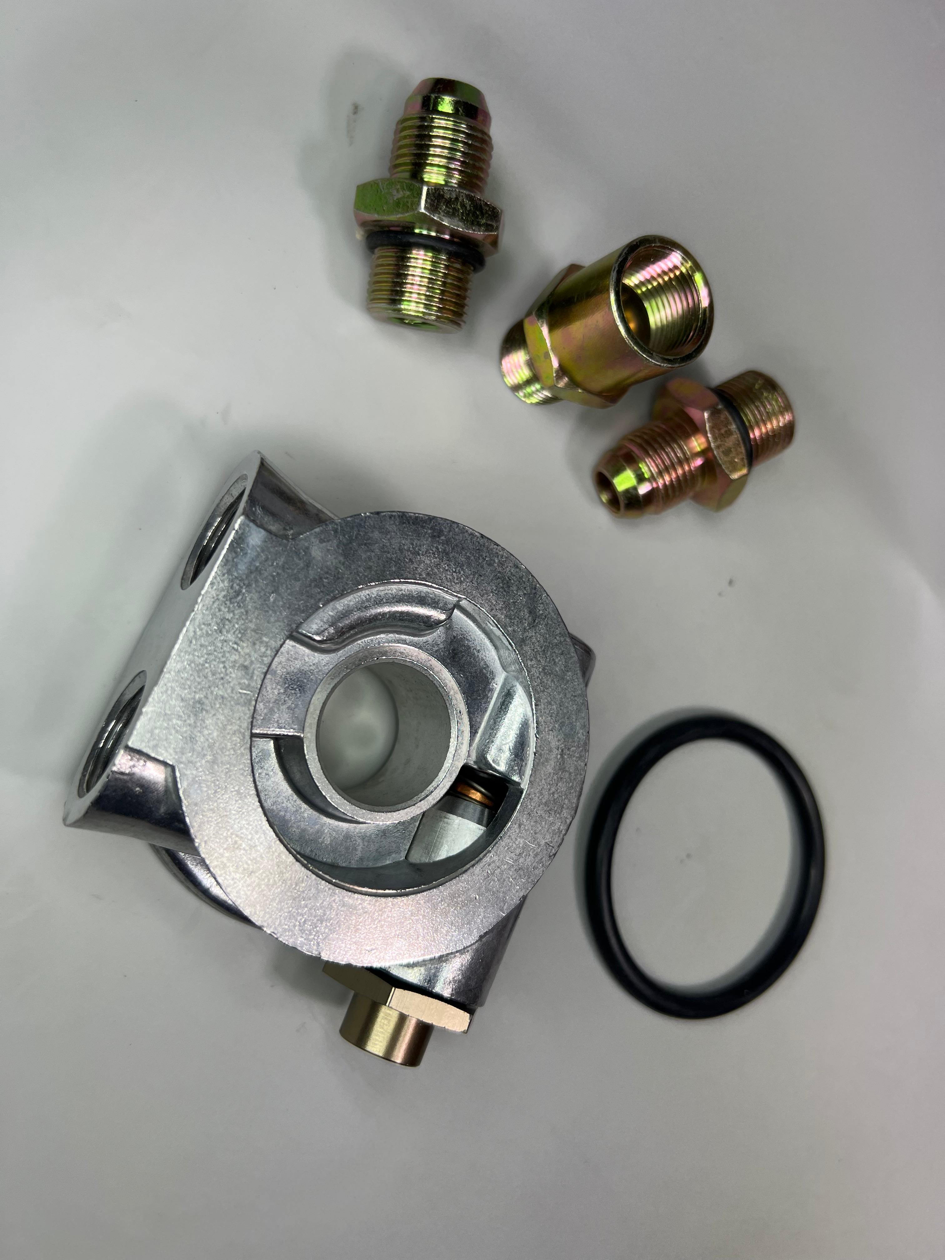 Ölkühler Flansch Ölkühlerflansch mit Thermostat Anschlussgewinde und Dichtring