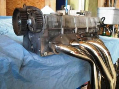 Adapterplatte für den 16V Schlepphebel Zylinderkopf mit G40 Fächerkrümmer