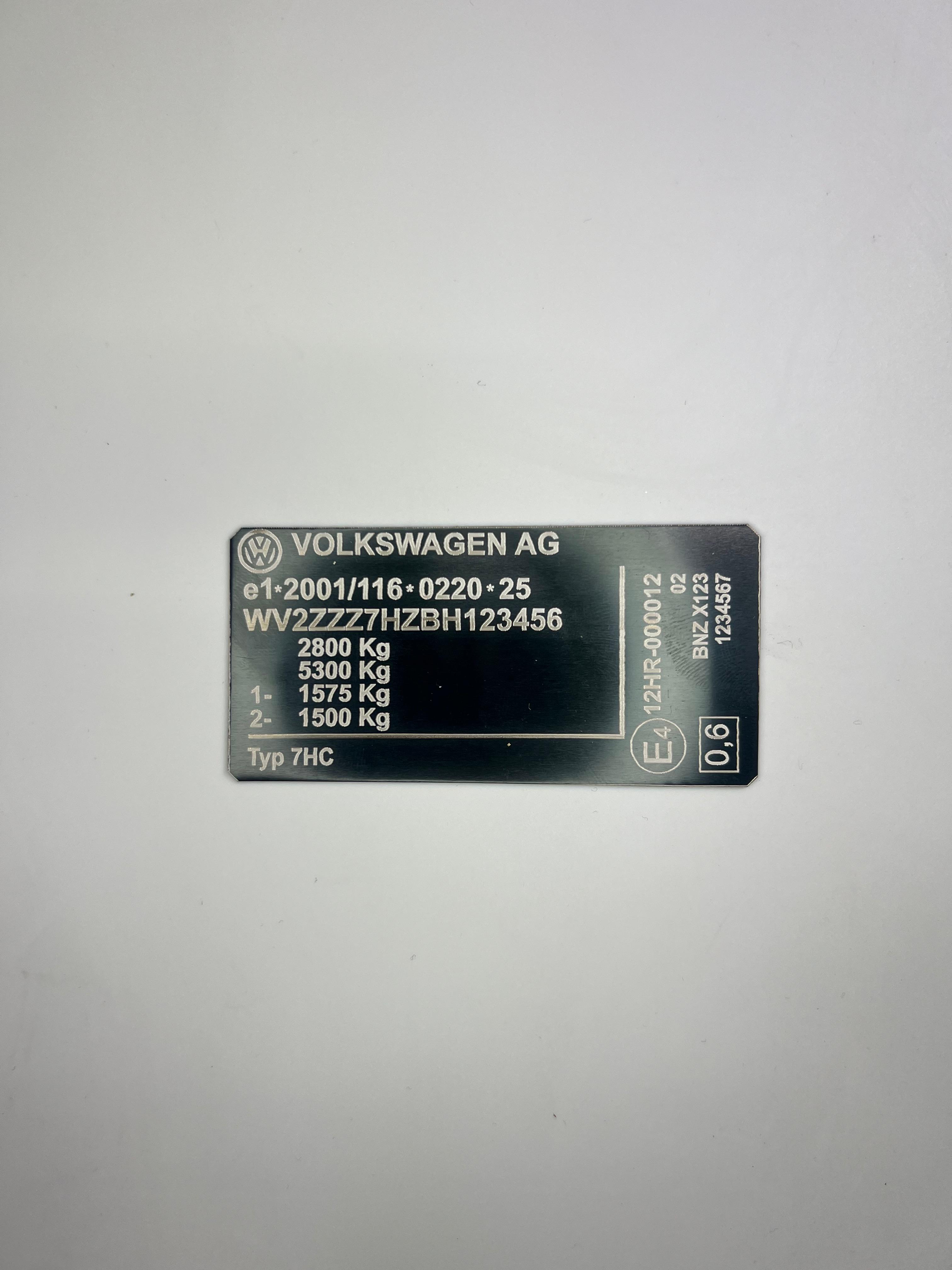 Typenschild für verschiedene Volkswagen Modelle als Aufkleber Ersatz