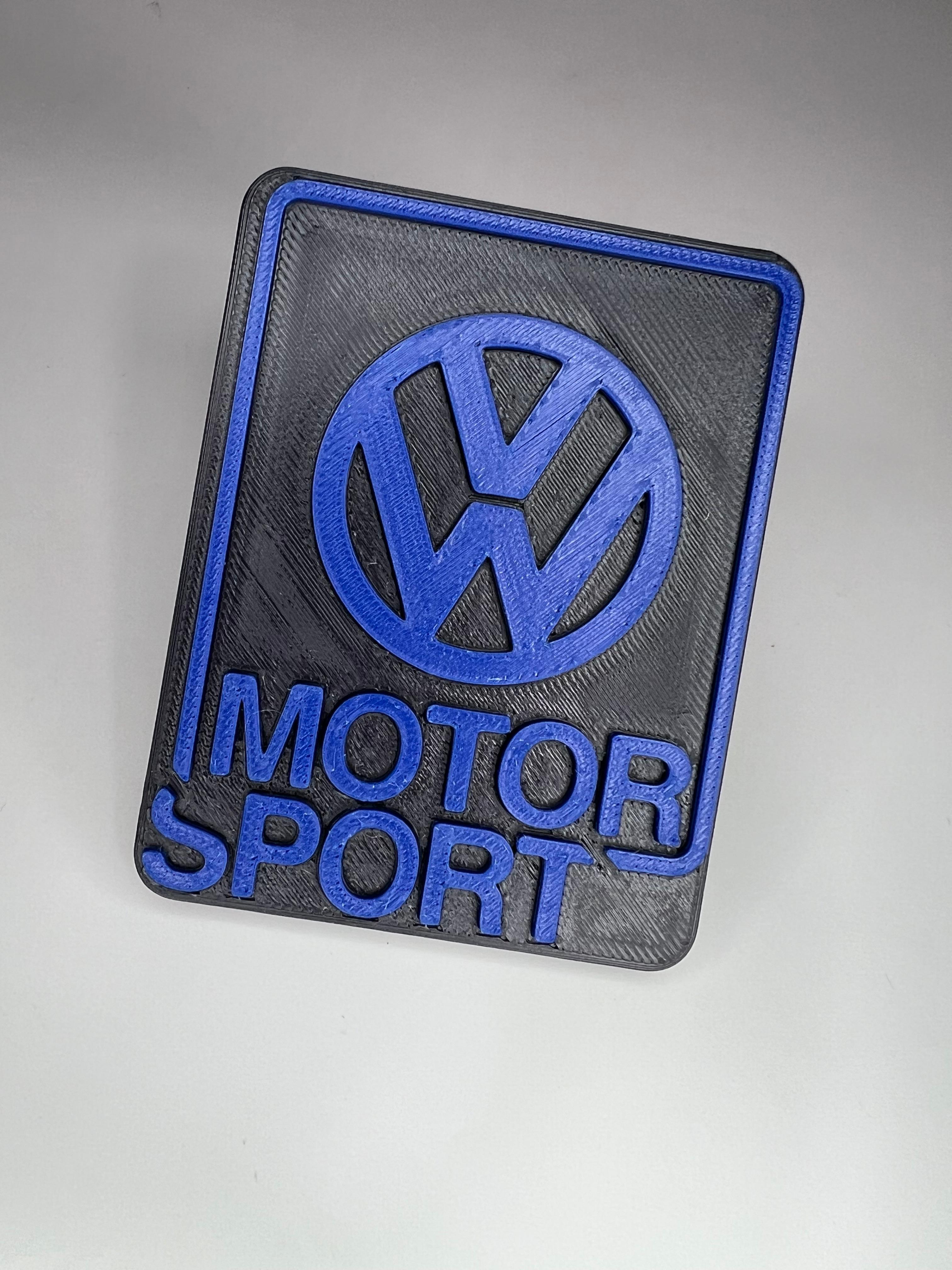 Kühlergrill Emblem VW-Motorsport Limited Edition Kunststoff die Farbe ist schwarz und blau
