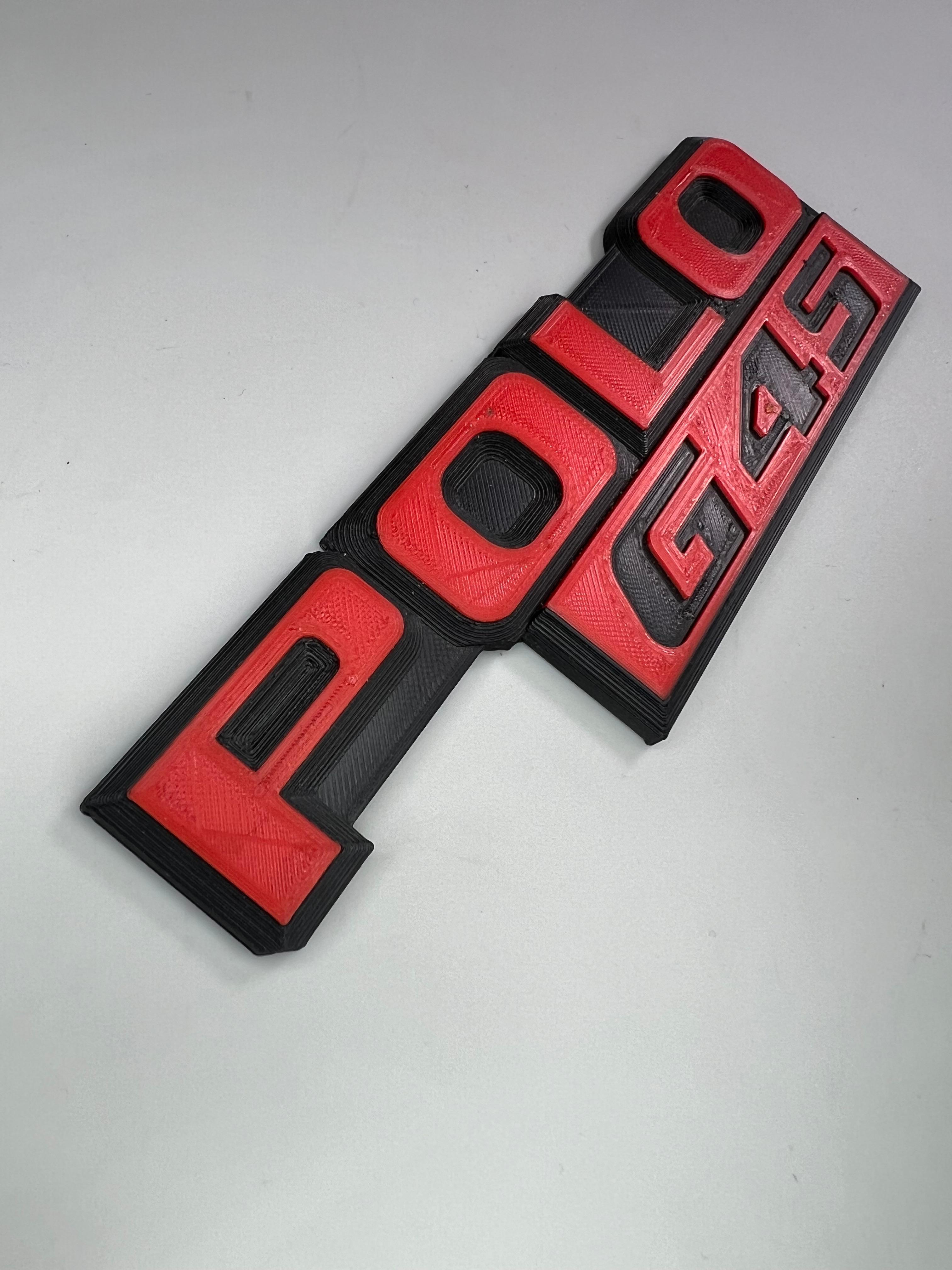 Emblem für den Polo G45 Heckdeckel zum Kleben aus Kunststoff