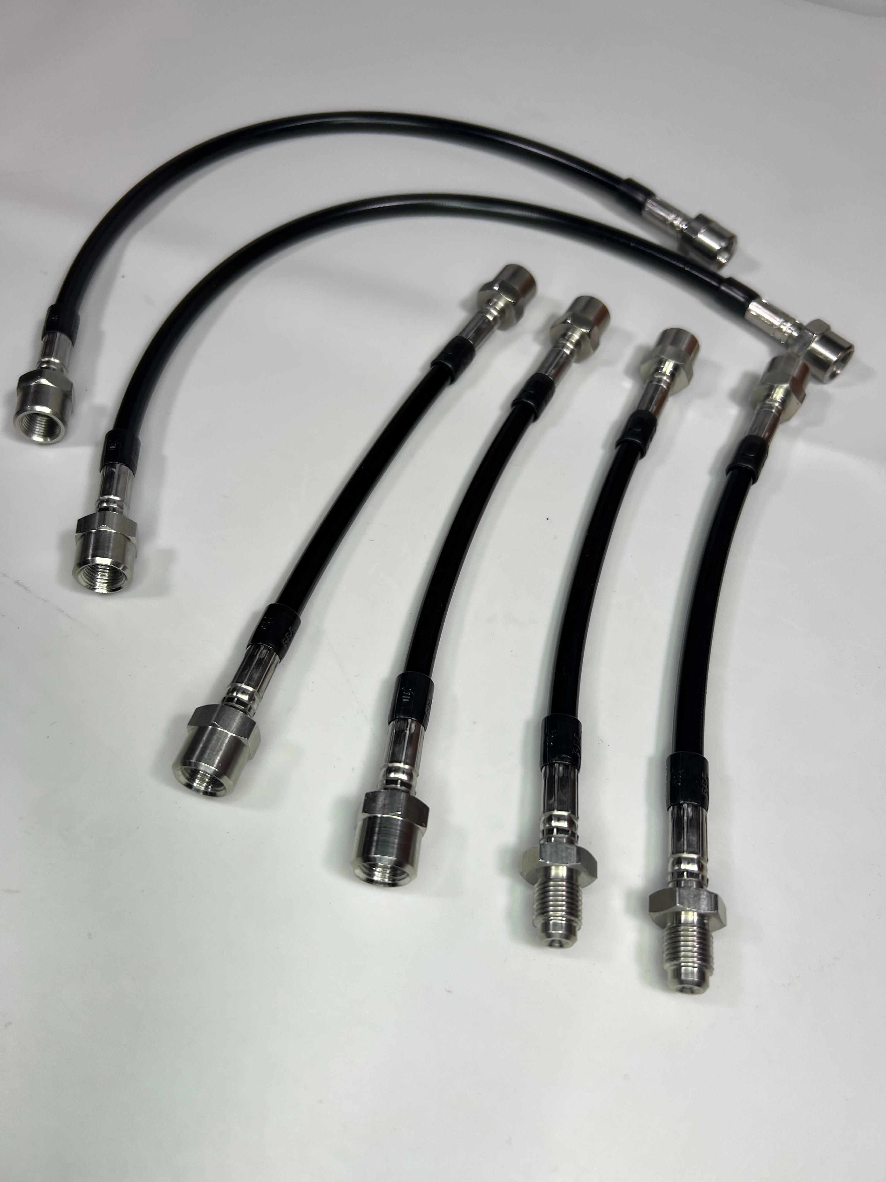Bremsschlauchsatz für VW Golf II Corrado G60 vorne und hinten Stahlflexleitung Farbe schwarz