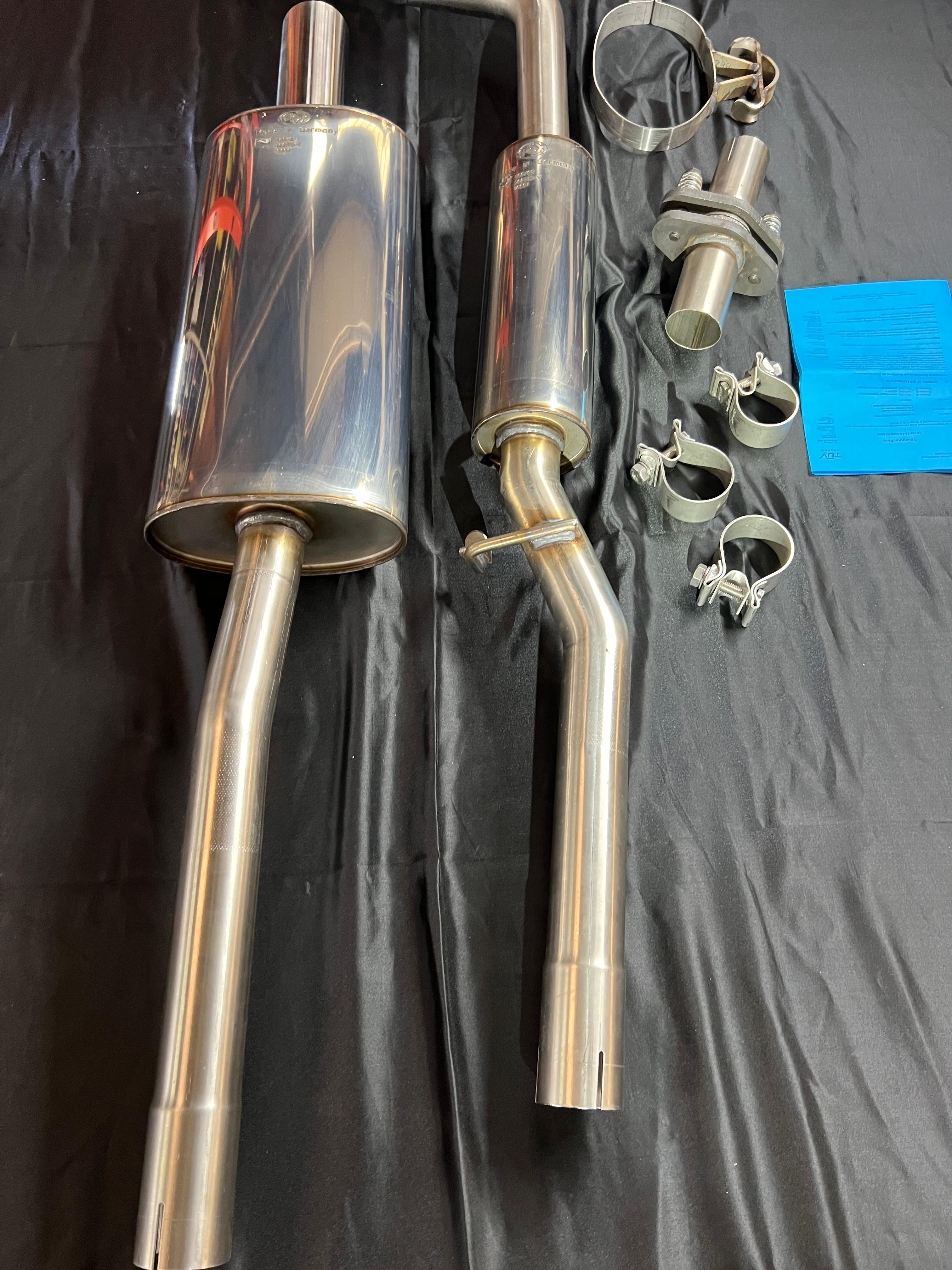 Auspuffanlage für Polo G40 ab Kat Gruppe N mit 50mm Durchmesser mit 70mm geradem Endrohr 200mm lang