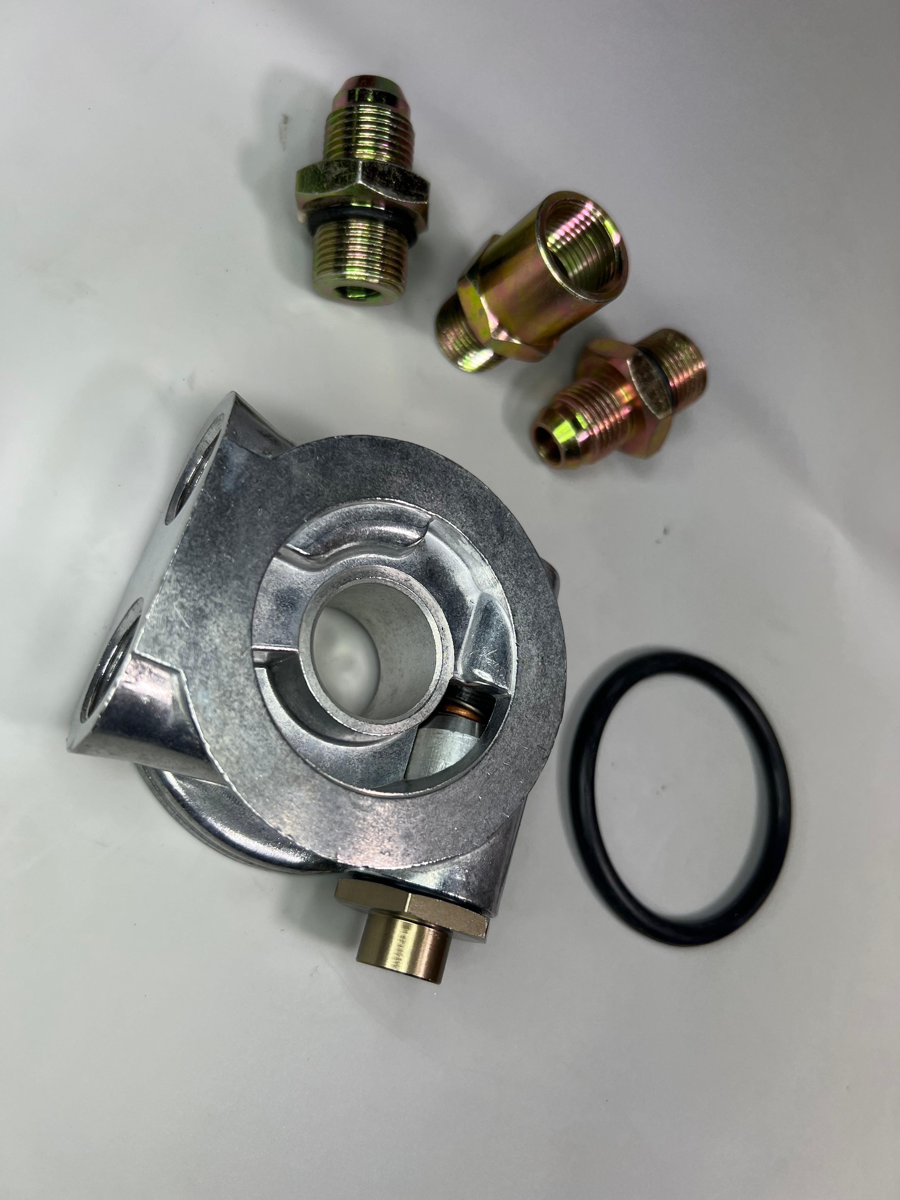 Ölkühler Flansch Ölkühlerflansch mit Thermostat Anschlussgewinde und Dichtring