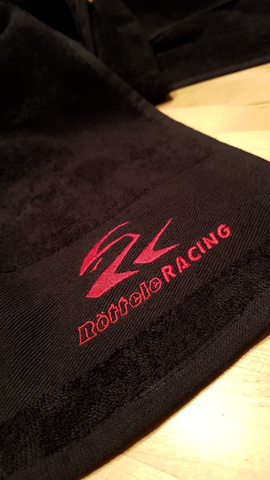 Handtuch Towel mit Röttele-Racing Werbung