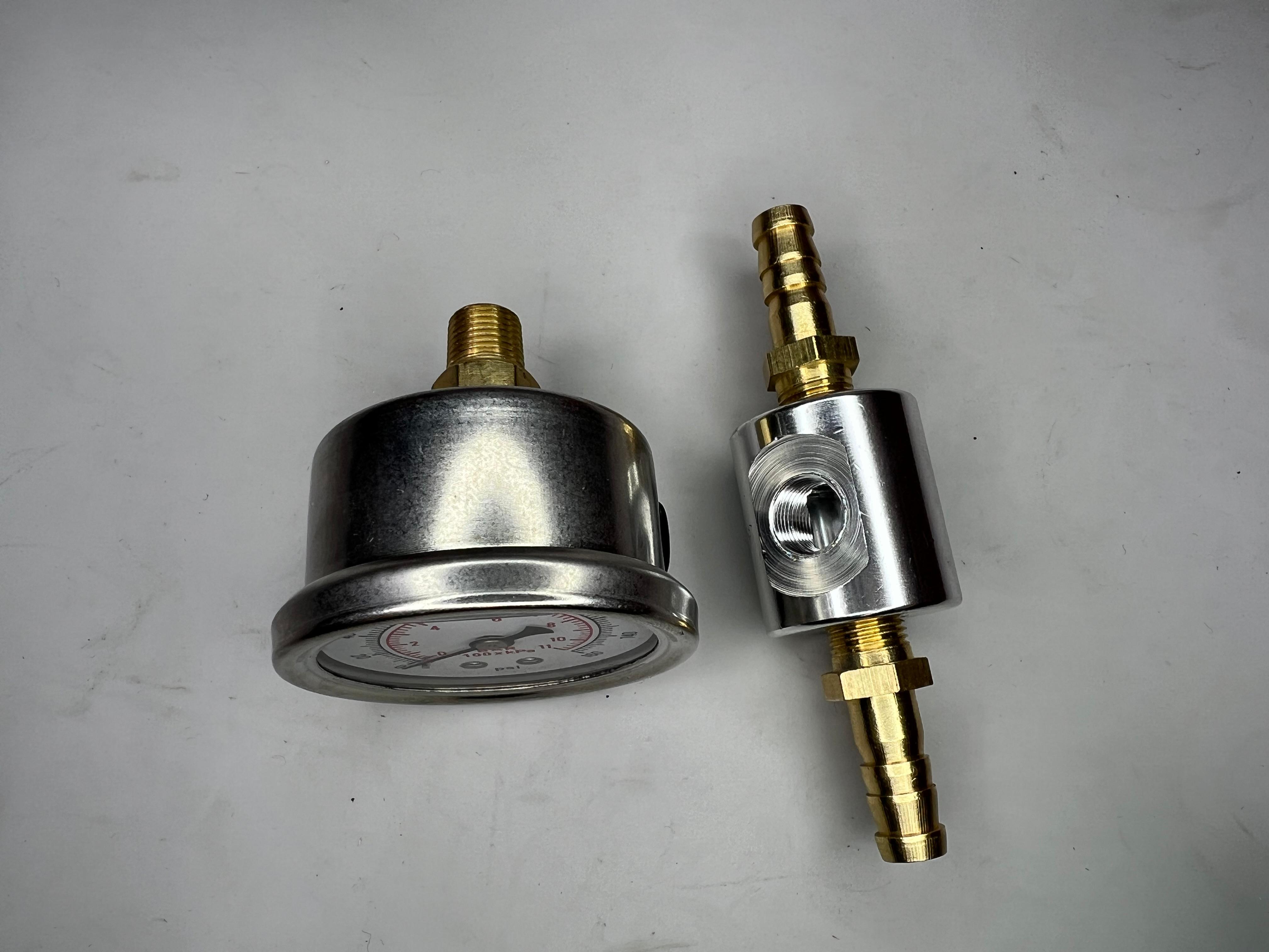 Kraftstoff Druckanzeige von 0 bis 8/11 bar mit passendem Adapter