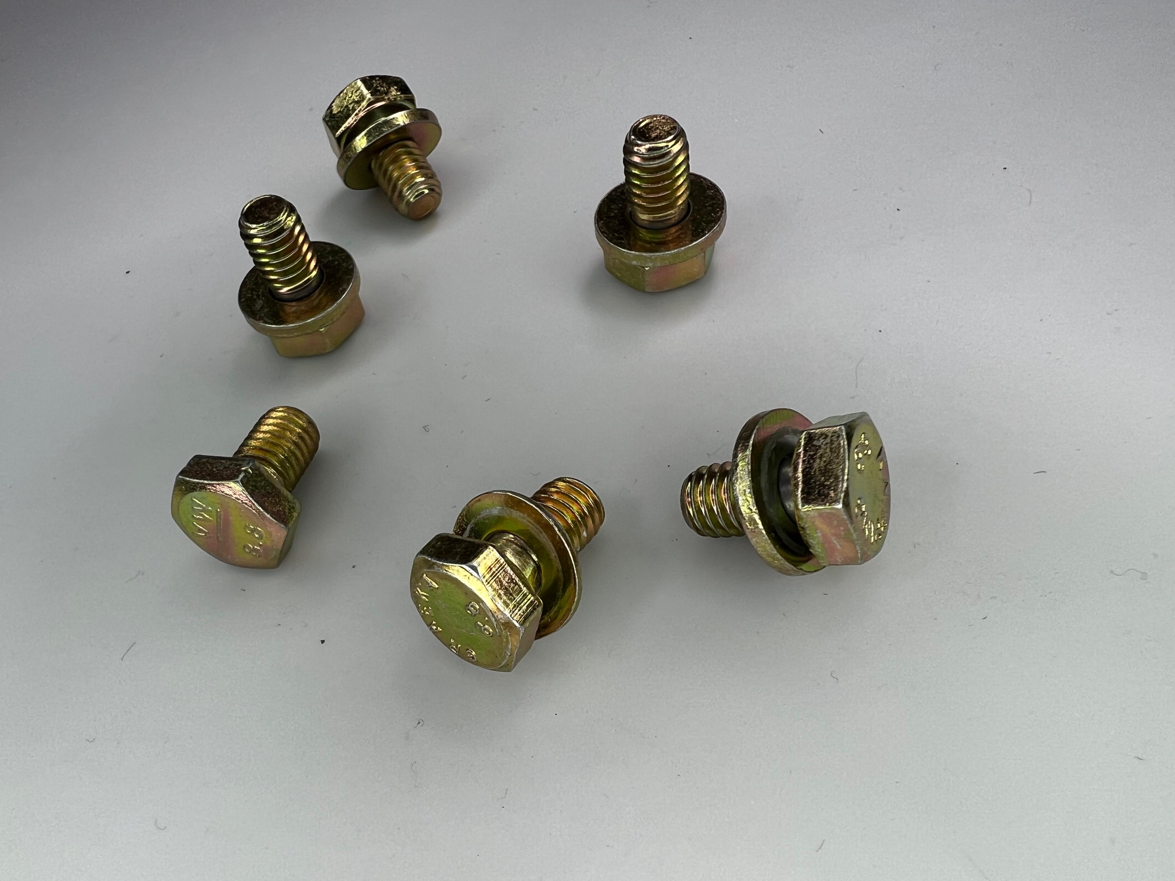Schraube für das Masseband am Polo G40 Laderhalter   M6 x 8mm mit Unterlegscheibe