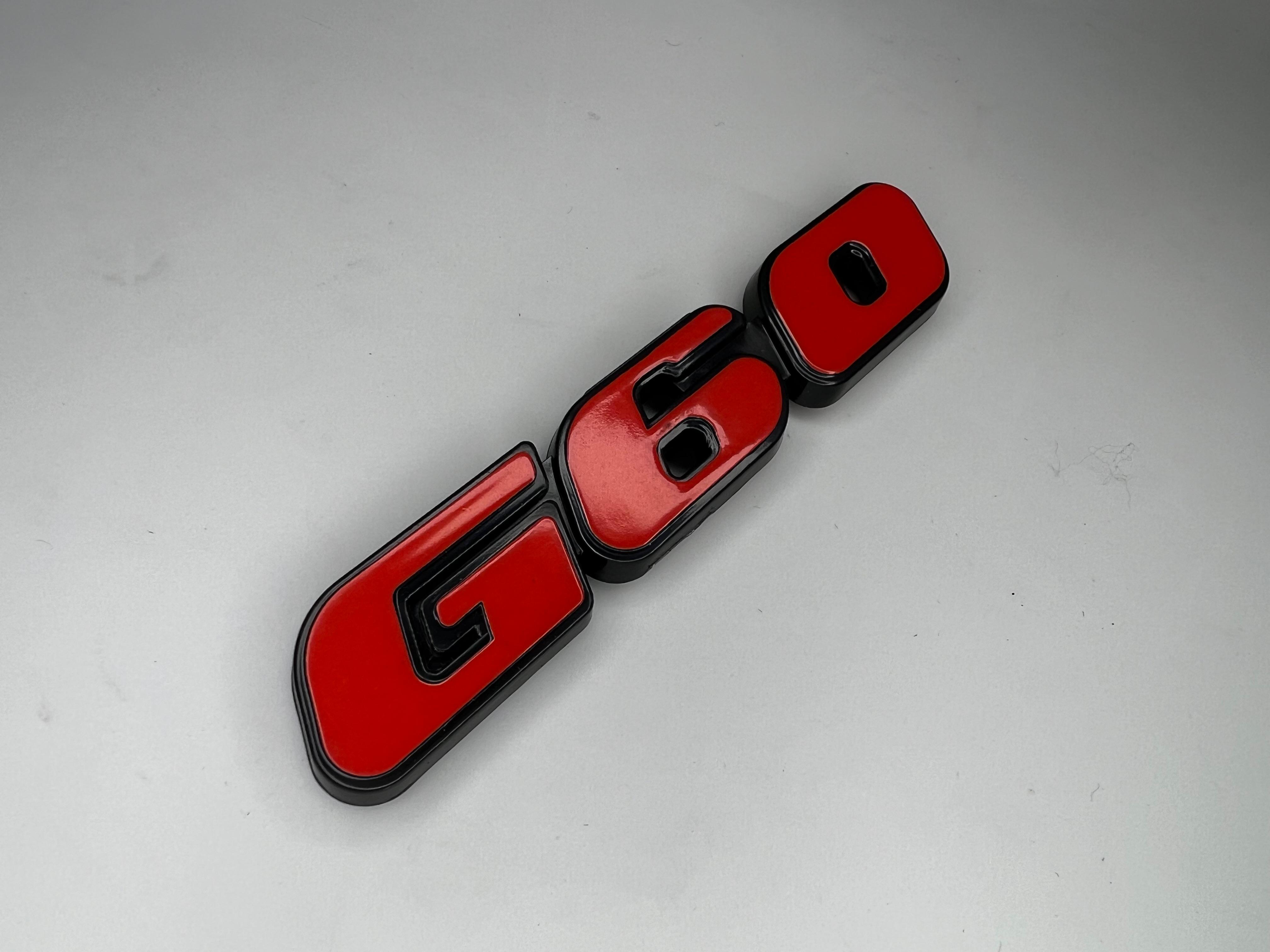 Emblem G60 Rot und Schwarz aus Kunststoff für Golf Corrado und Passat zum Aufkleben