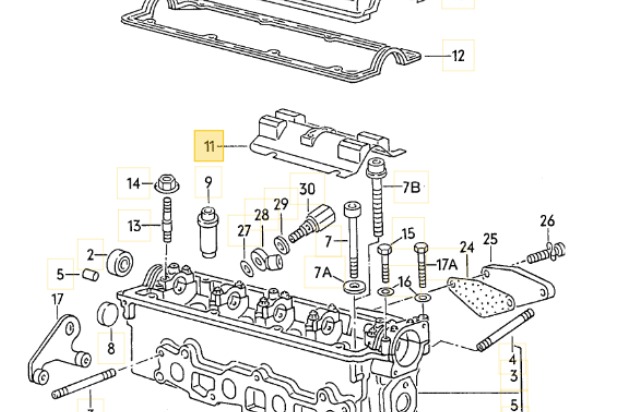 Ölabweiser unter dem Ventildeckel  für G40 Motoren original Teilenummer : 030 103 478 B