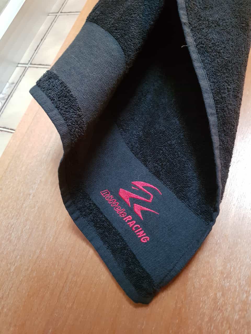 Handtuch Towel mit Röttele-Racing Werbung