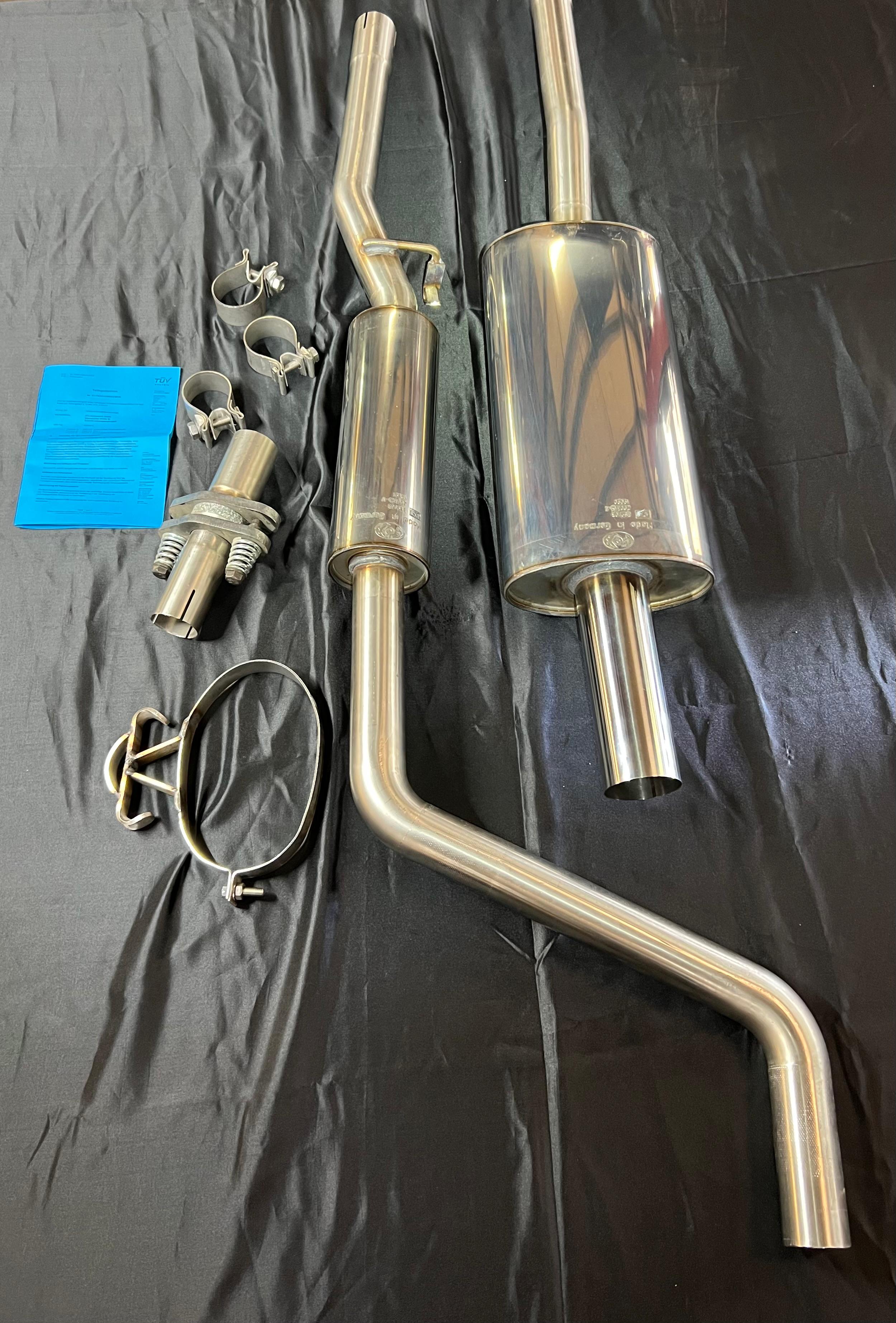 Auspuffanlage für Polo G40 ab Kat Gruppe N mit 50mm Durchmesser mit 70mm geradem Endrohr 200mm lang