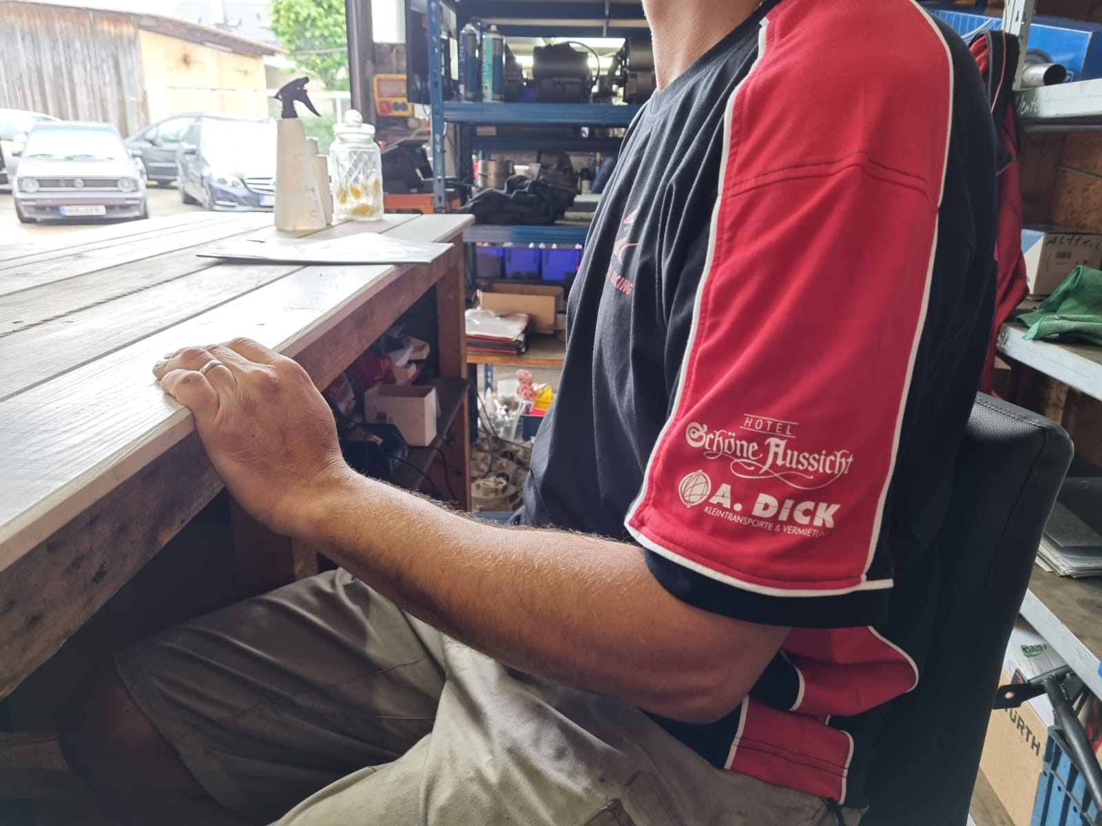 T-Shirt mit Röttele-Racing Werbung für Herren