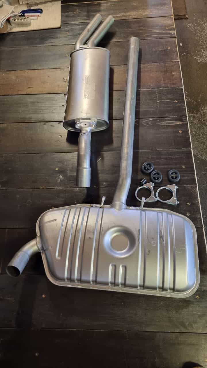 Auspuffanlage Mitteltopf und Endtopf PG Golf II 19E G60 original Auspuffteil