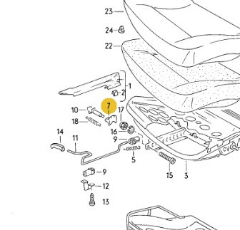 Gleitstücke Sitzschienen für ein Sitz VW Golf 2 und Polo G40 vorne