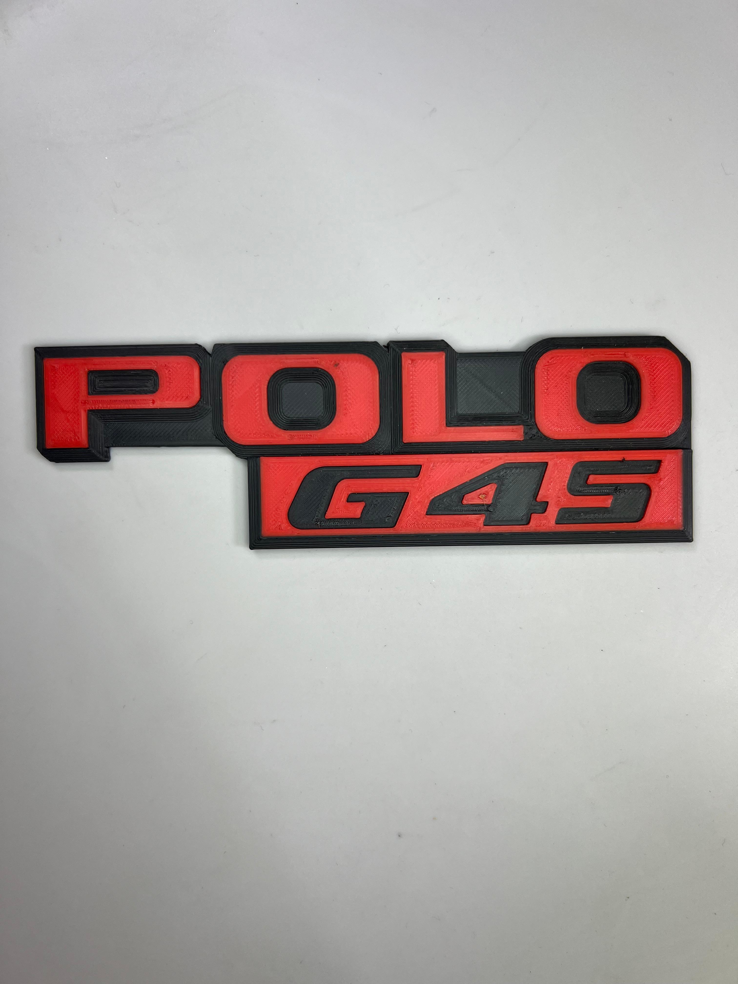 Emblem für den Polo G45 Heckdeckel zum Kleben aus Kunststoff