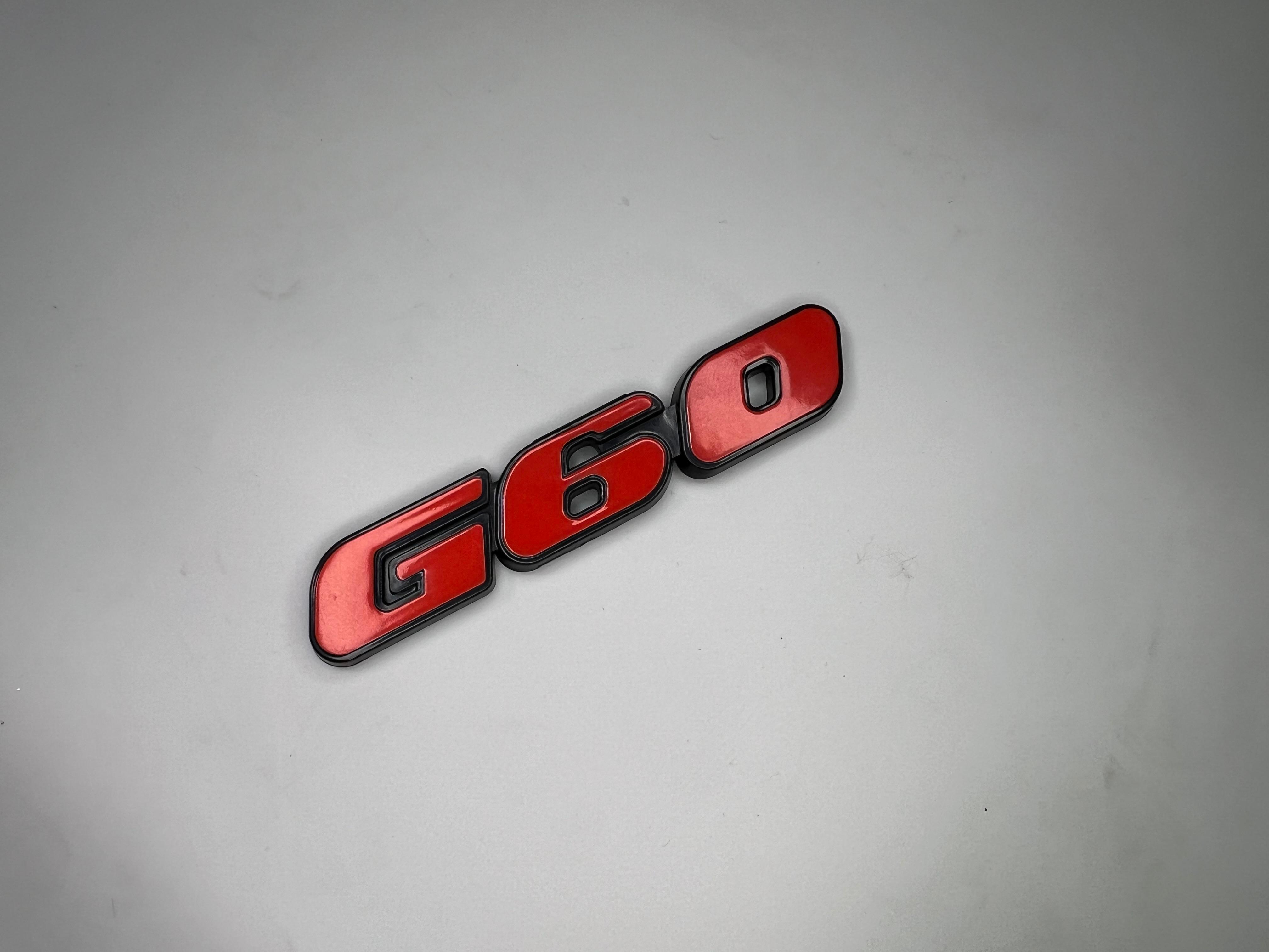 Emblem G60 Rot und Schwarz aus Kunststoff für Golf Corrado und Passat zum Aufkleben