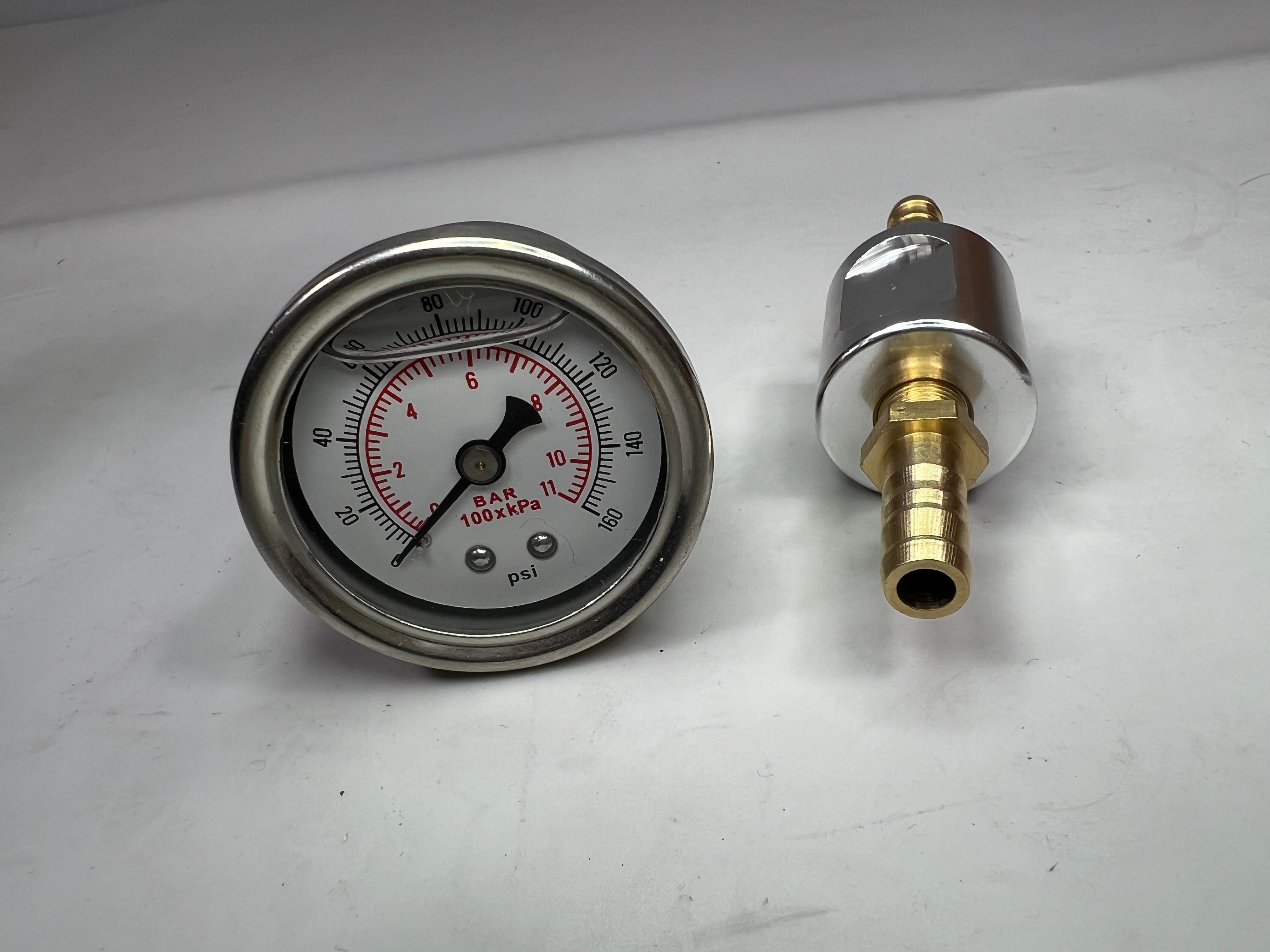 Kraftstoff Druckanzeige von 0 bis 8/11 bar mit passendem Adapter