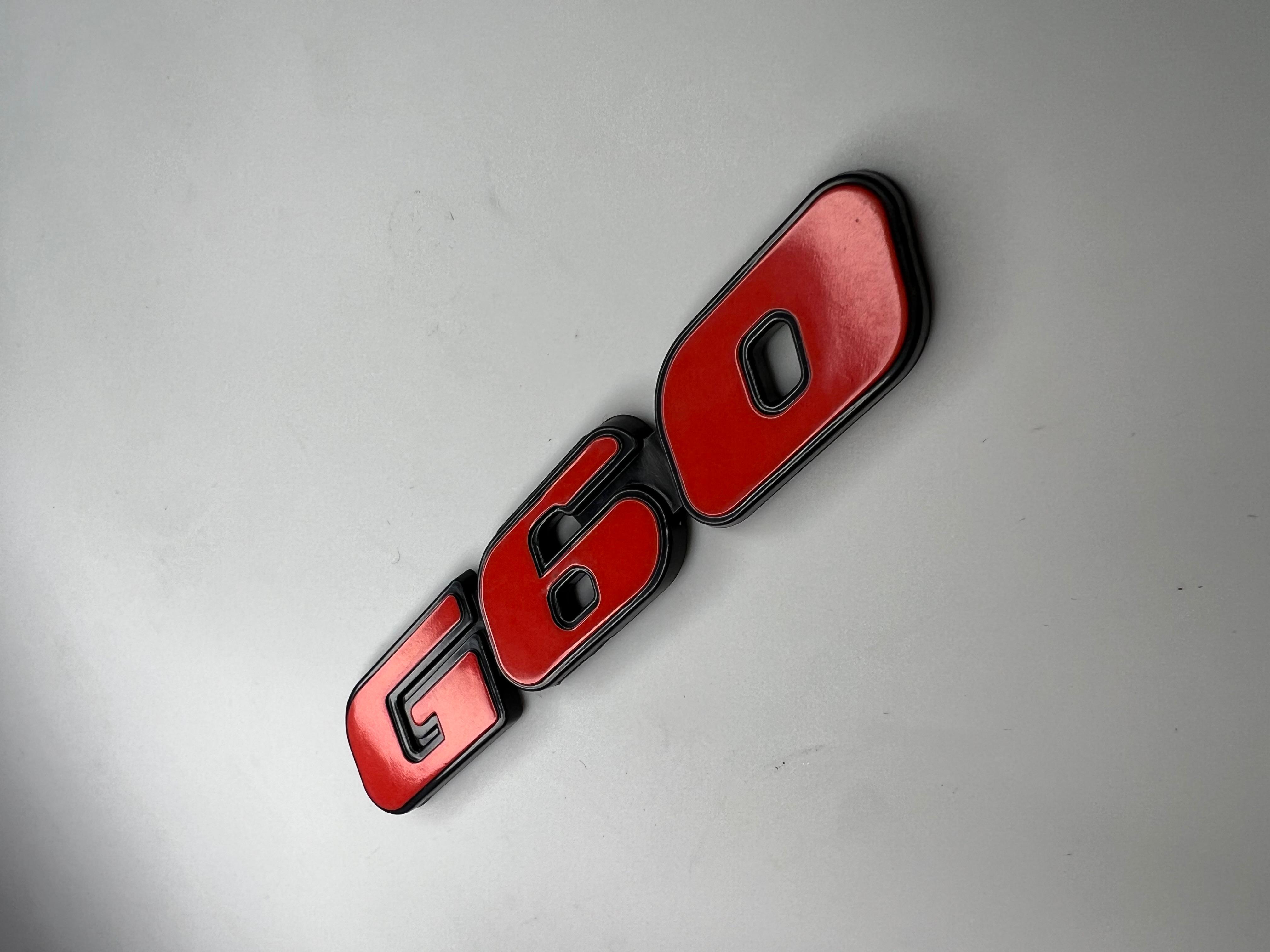Emblem G60 Rot und Schwarz aus Kunststoff für Golf Corrado und Passat zum Aufkleben