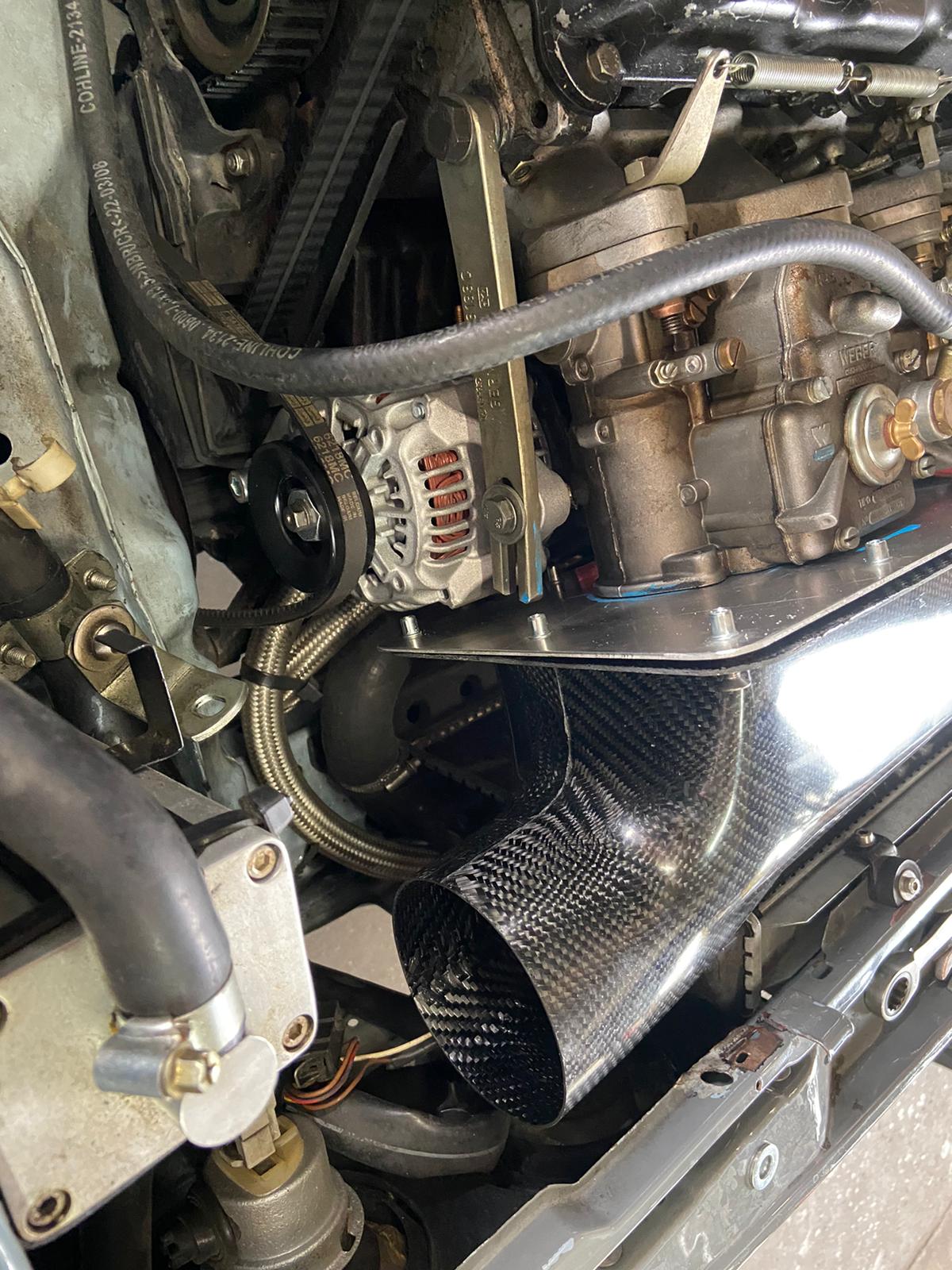 Carbon Airbox Luftsammler klein für unsere Polo und Golf mit Einzeldrosselanlage oder Doppelvergaser