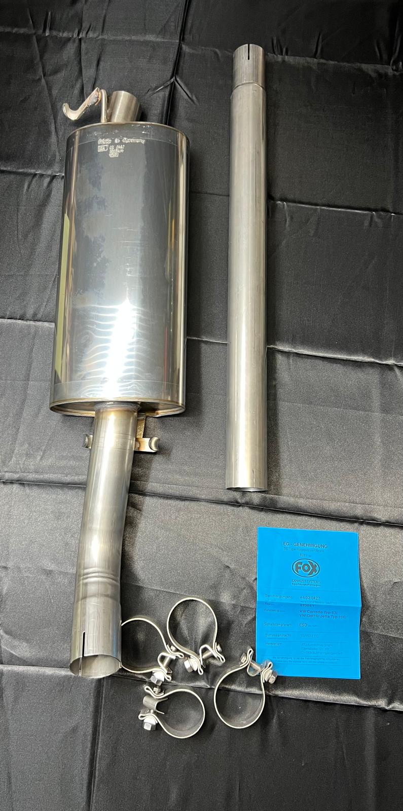 Auspuffanlage für Corrado G60 Gruppe A ab Kat mit 63,5mm von Fox