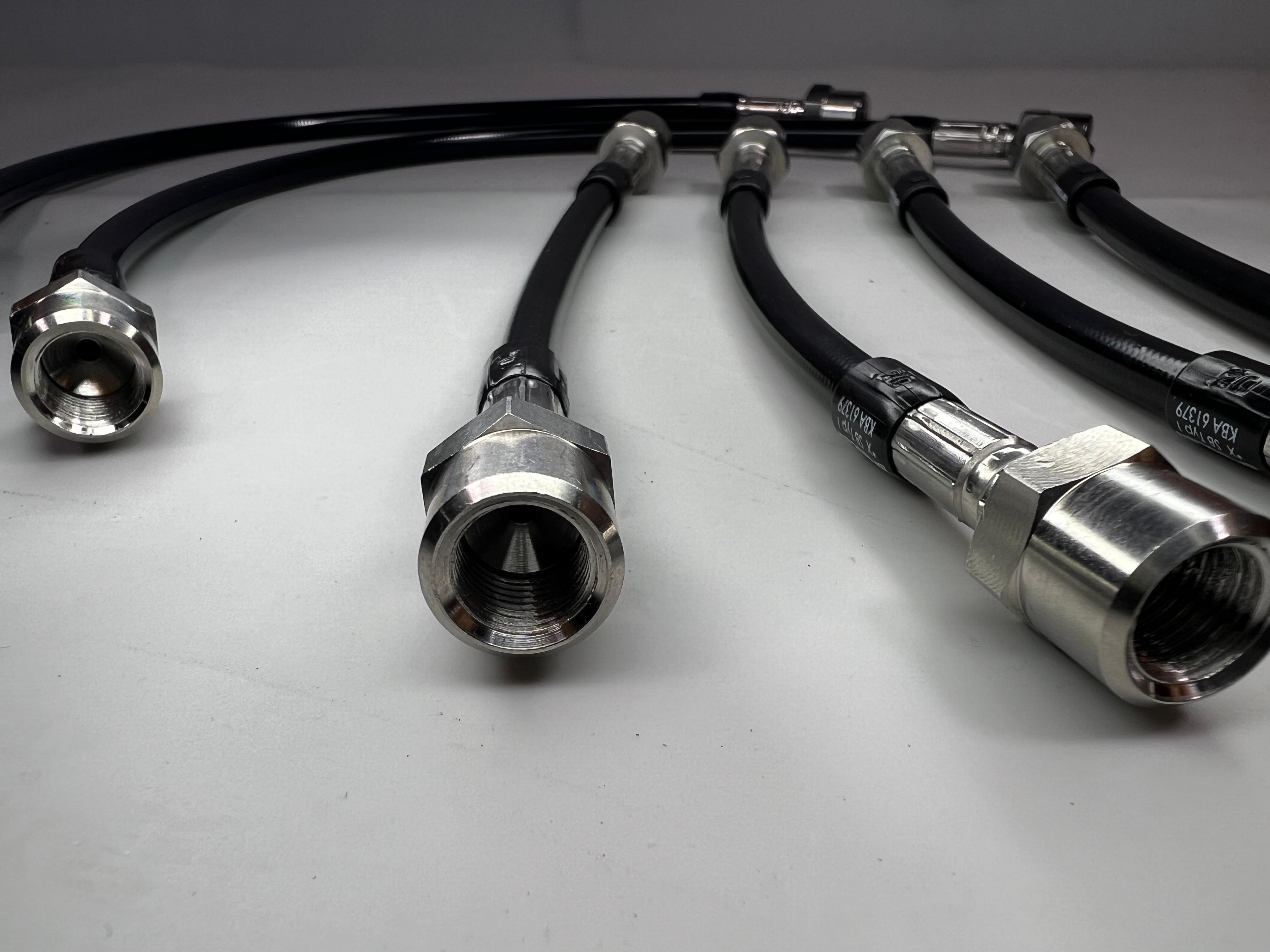 Bremsschlauchsatz für VW Golf II Corrado G60 vorne und hinten Stahlflexleitung Farbe schwarz
