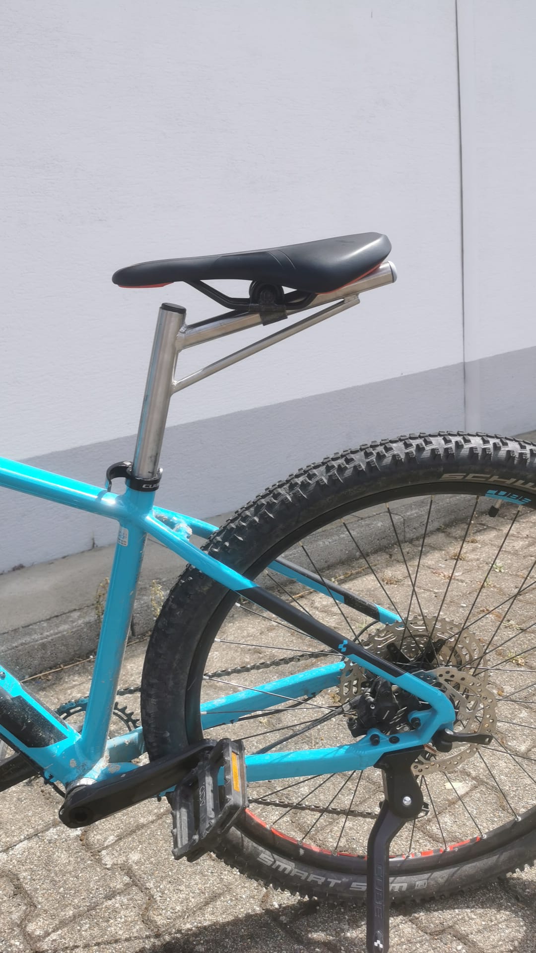 Fahrradsattelverlängerung, Fahrradsattel Sattel Verlängerung verschiebbar Farbe Silber