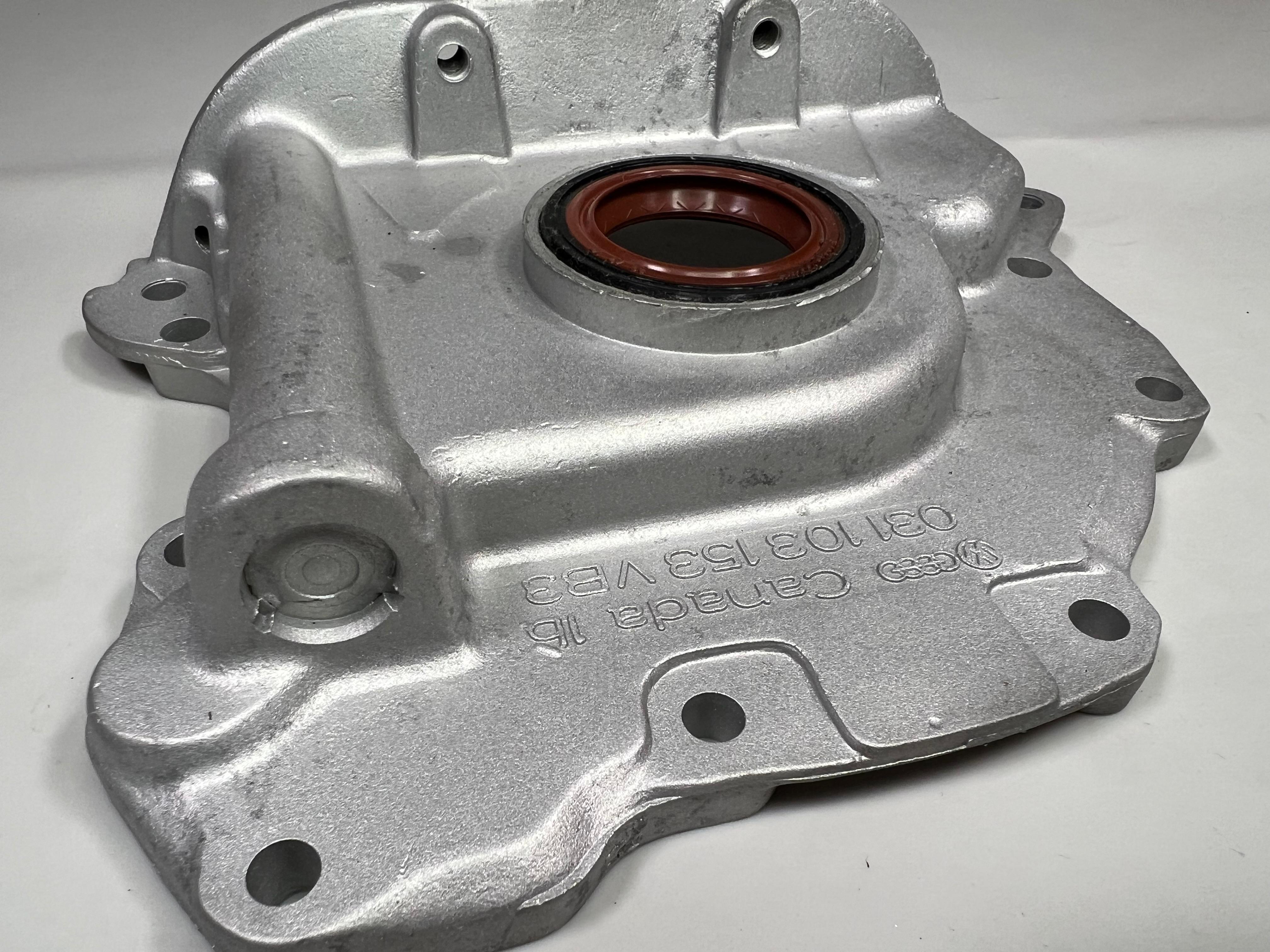 Ölpumpen Deckel Dichtflansch vorne Polo über der Ölpumpe von Baujahr 88 bis 94 original Teilenummer